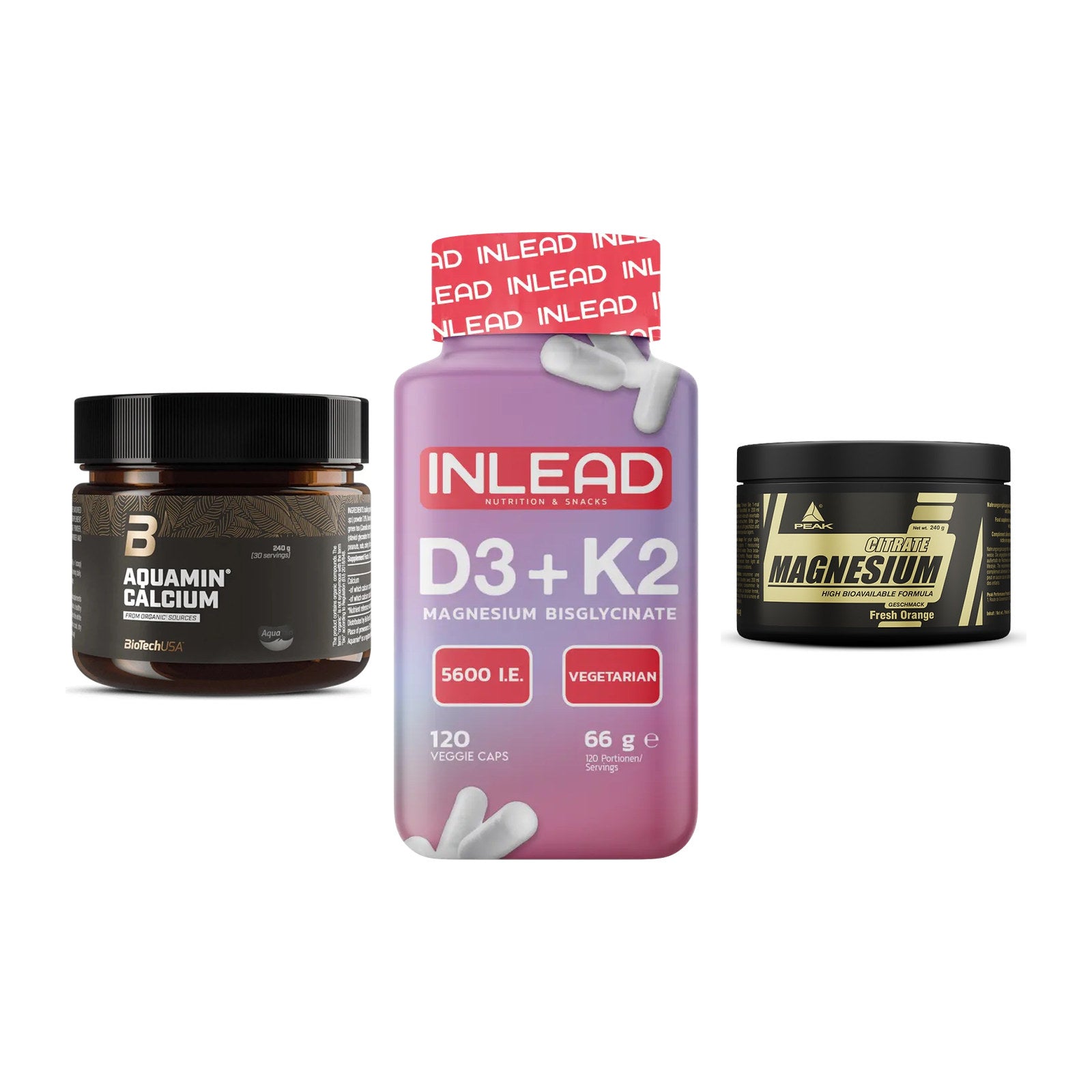 Calcium, Vitamin D & Magnesium: BioTech Aquamin Calcium + 2 weitere – alle enthaltenen Artikel