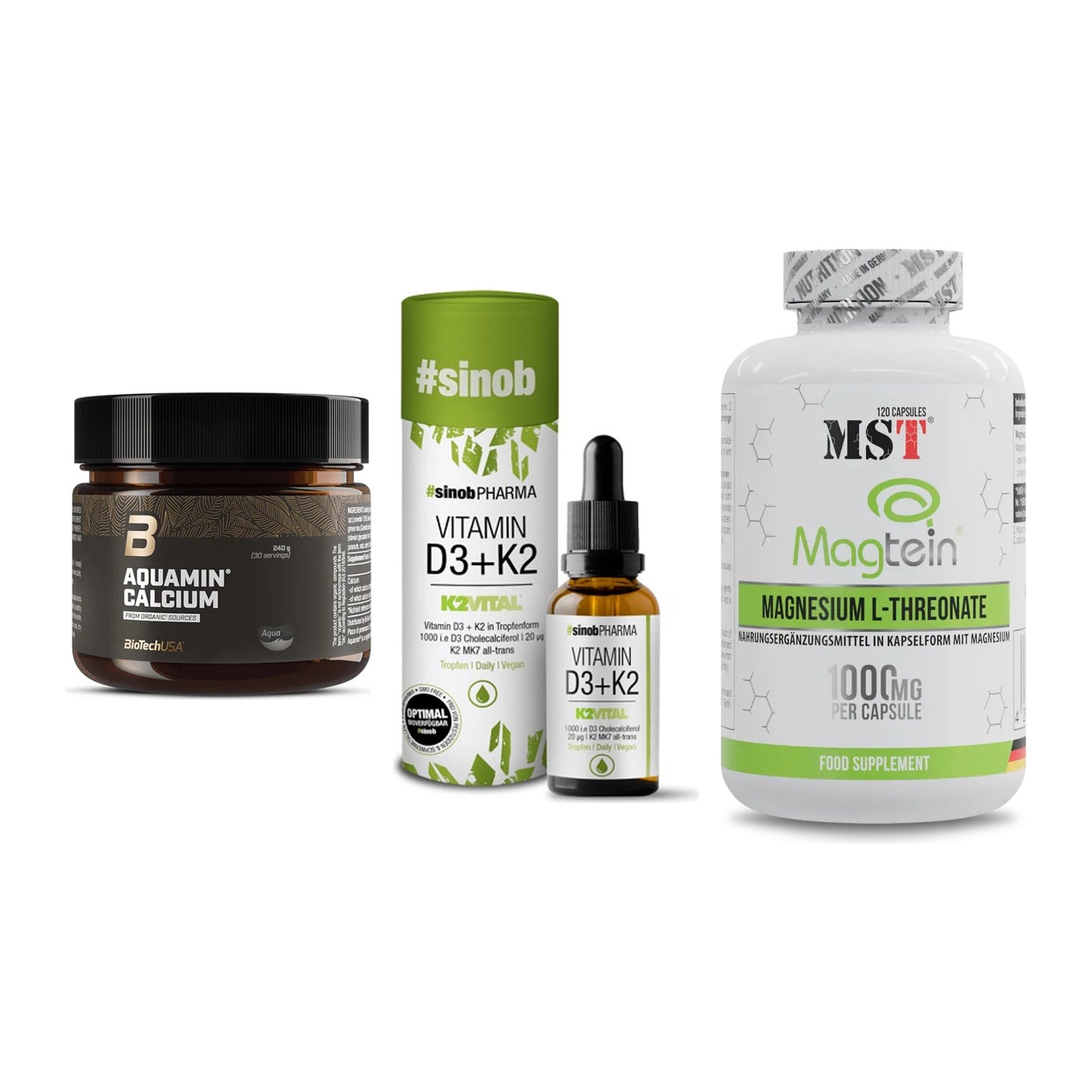 Calcium, Vitamin D & Magnesium: BioTech Aquamin Calcium + 2 weitere – alle enthaltenen Artikel