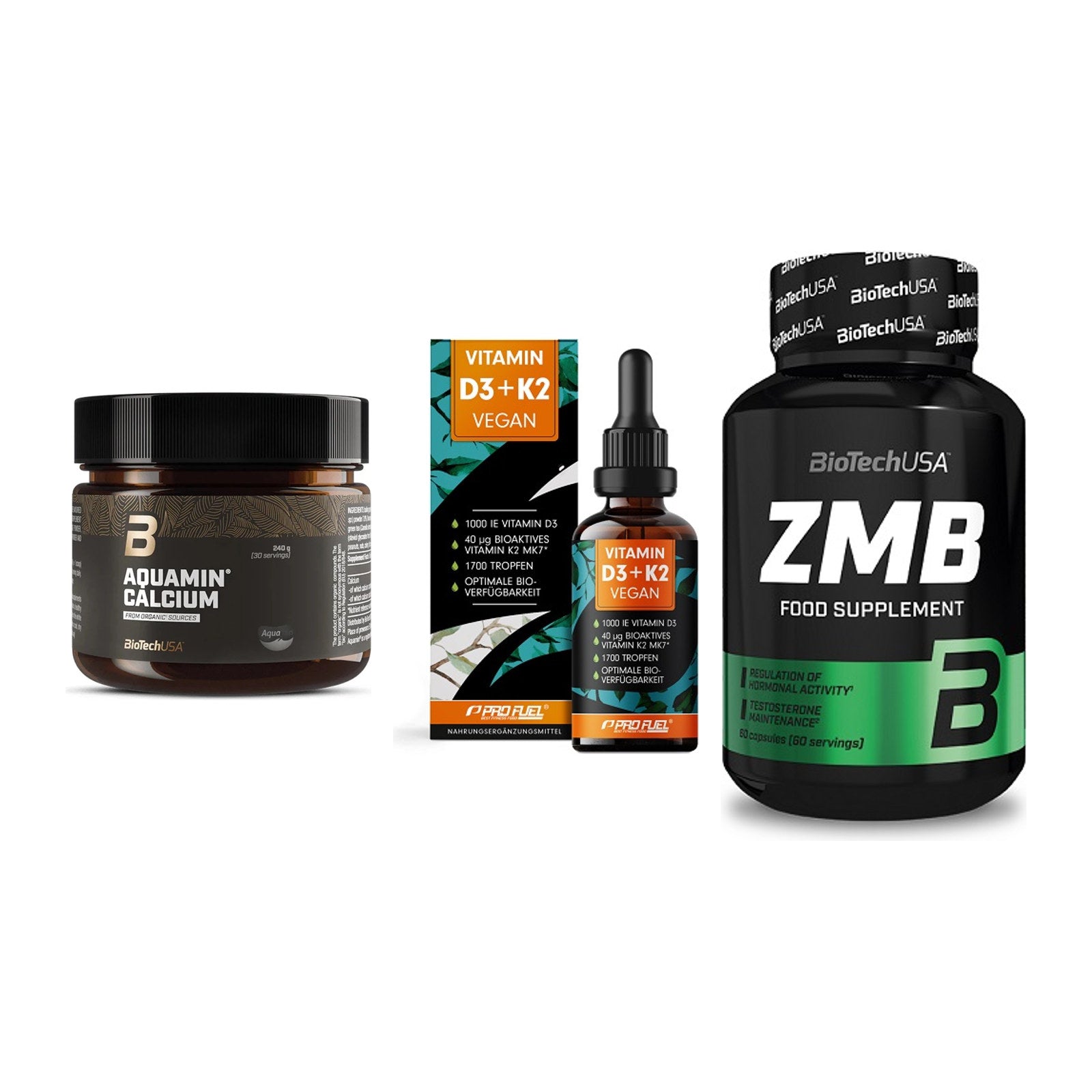Calcium, Vitamin D & Magnesium: BioTech Aquamin Calcium + 2 weitere – alle enthaltenen Artikel