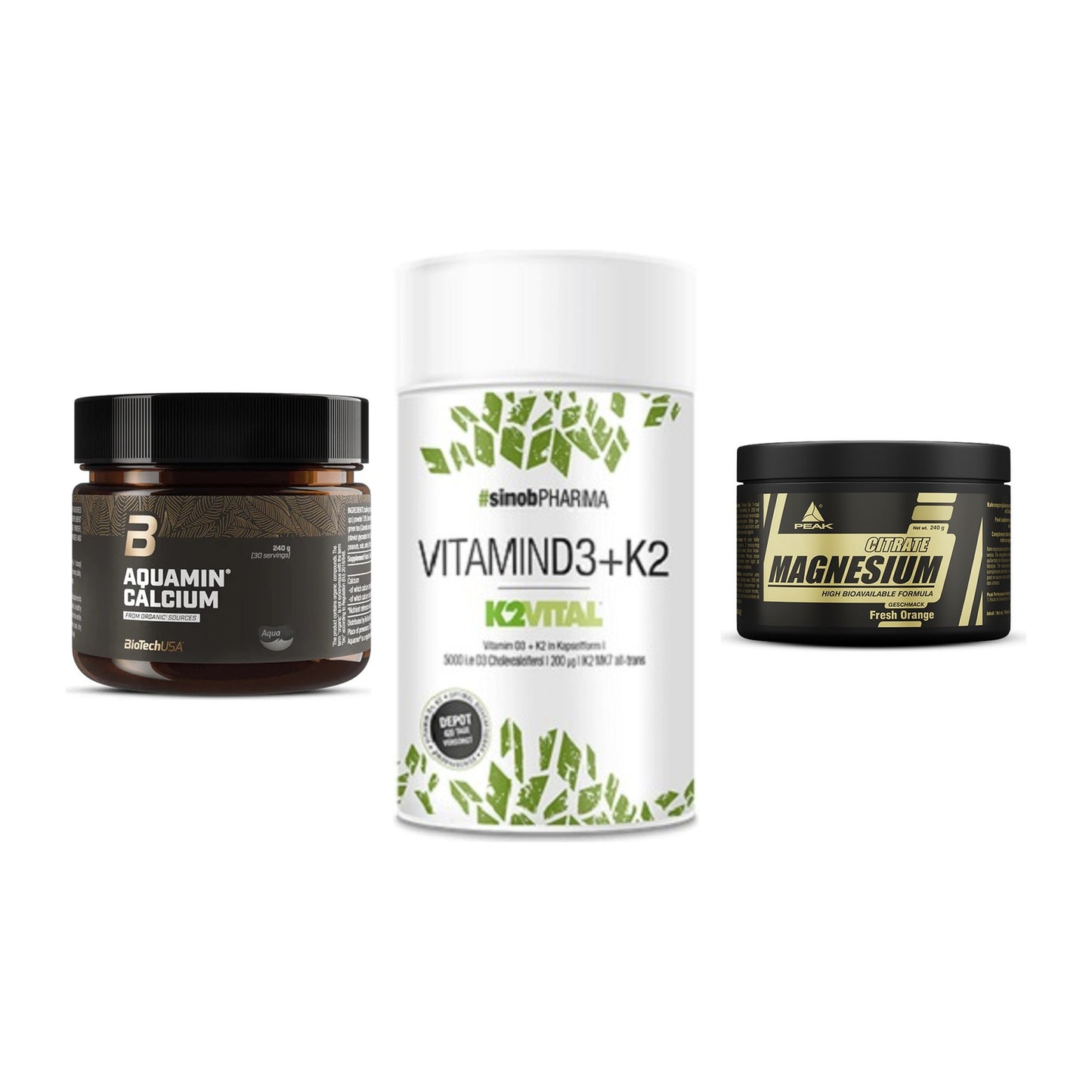Calcium, Vitamin D & Magnesium: BioTech Aquamin Calcium + 2 weitere – alle enthaltenen Artikel