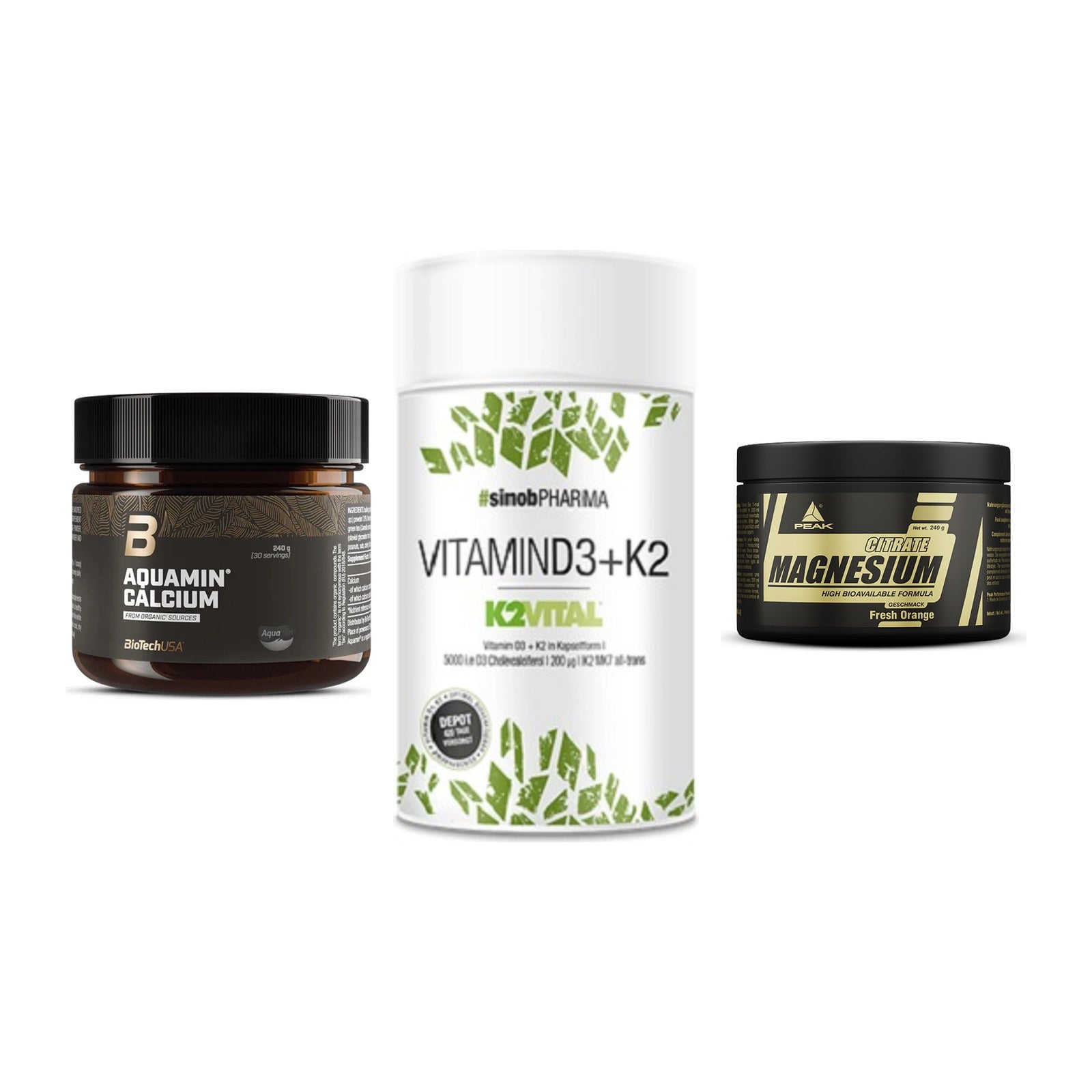 Calcium, Vitamin D & Magnesium: BioTech Aquamin Calcium + 2 weitere – alle enthaltenen Artikel