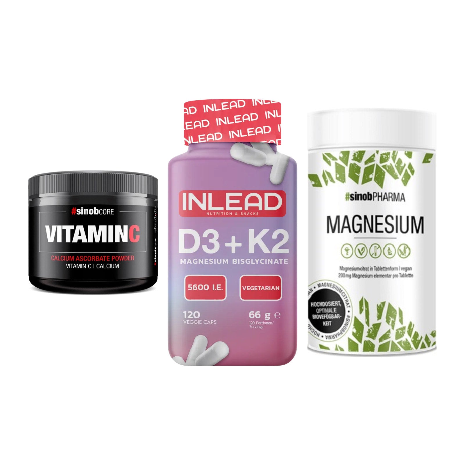 Calcium, Vitamin D & Magnesium: Sinob Vitamin C Calcium + 2 weitere – alle enthaltenen Artikel