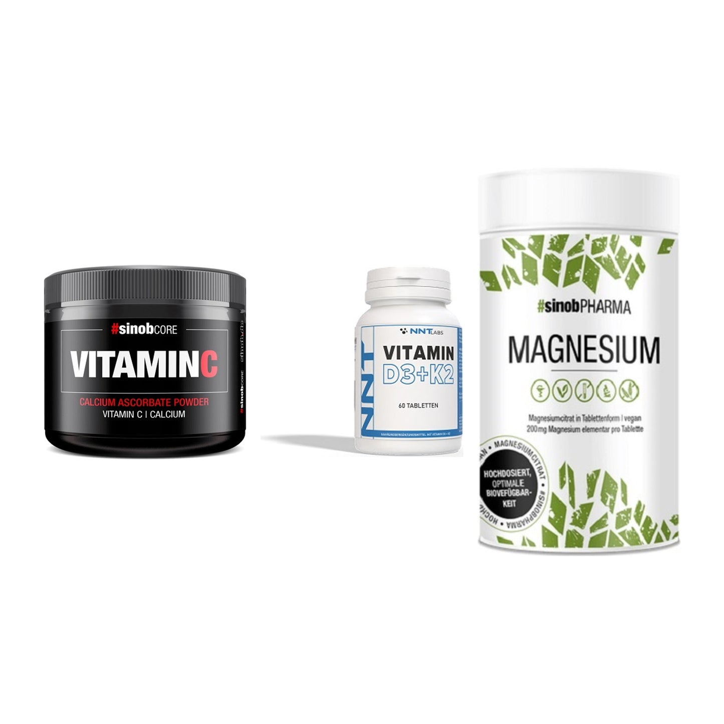 Calcium, Vitamin D & Magnesium: Sinob Vitamin C Calcium + 2 weitere – alle enthaltenen Artikel