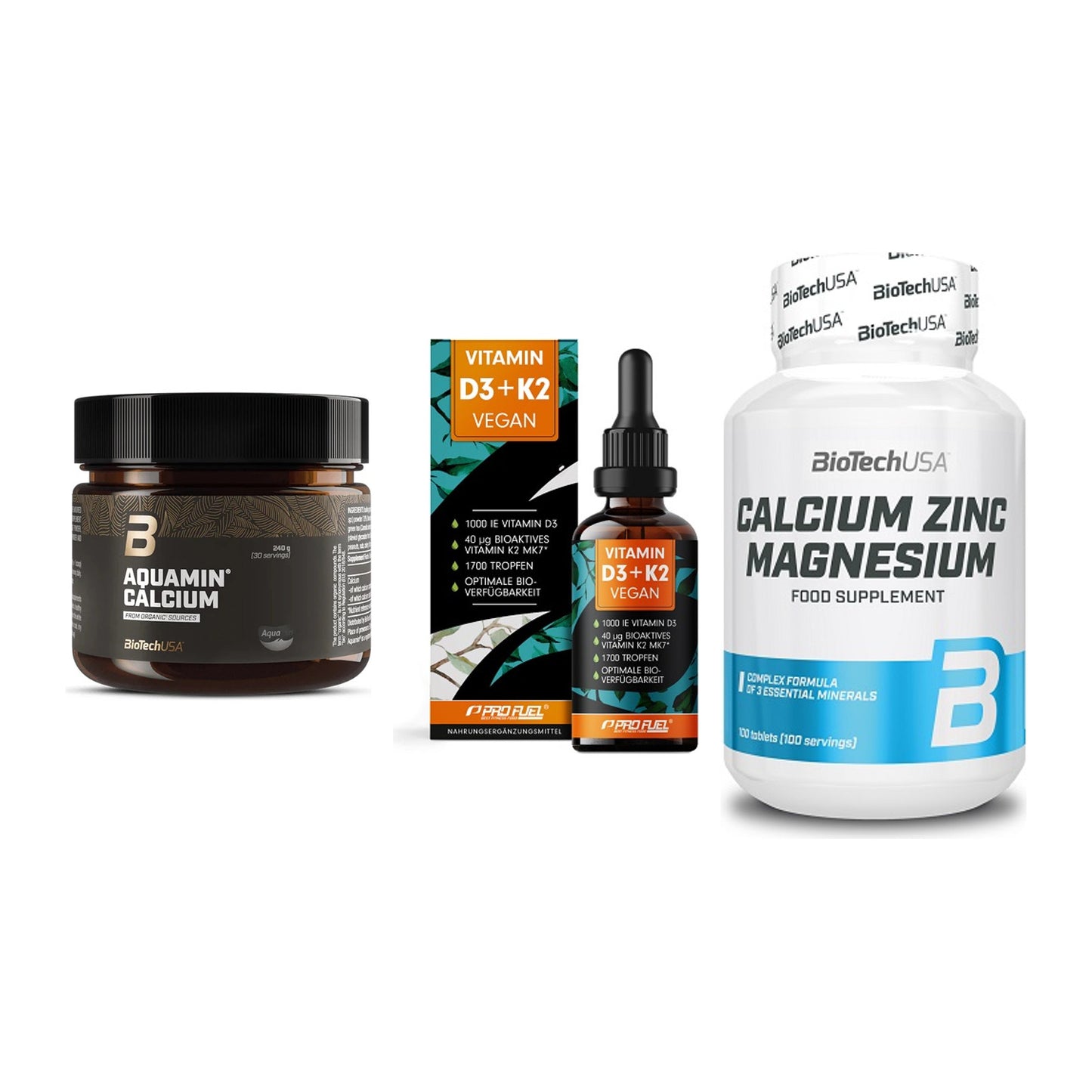 Calcium, Vitamin D & Magnesium: BioTech Aquamin Calcium + 2 weitere – alle enthaltenen Artikel