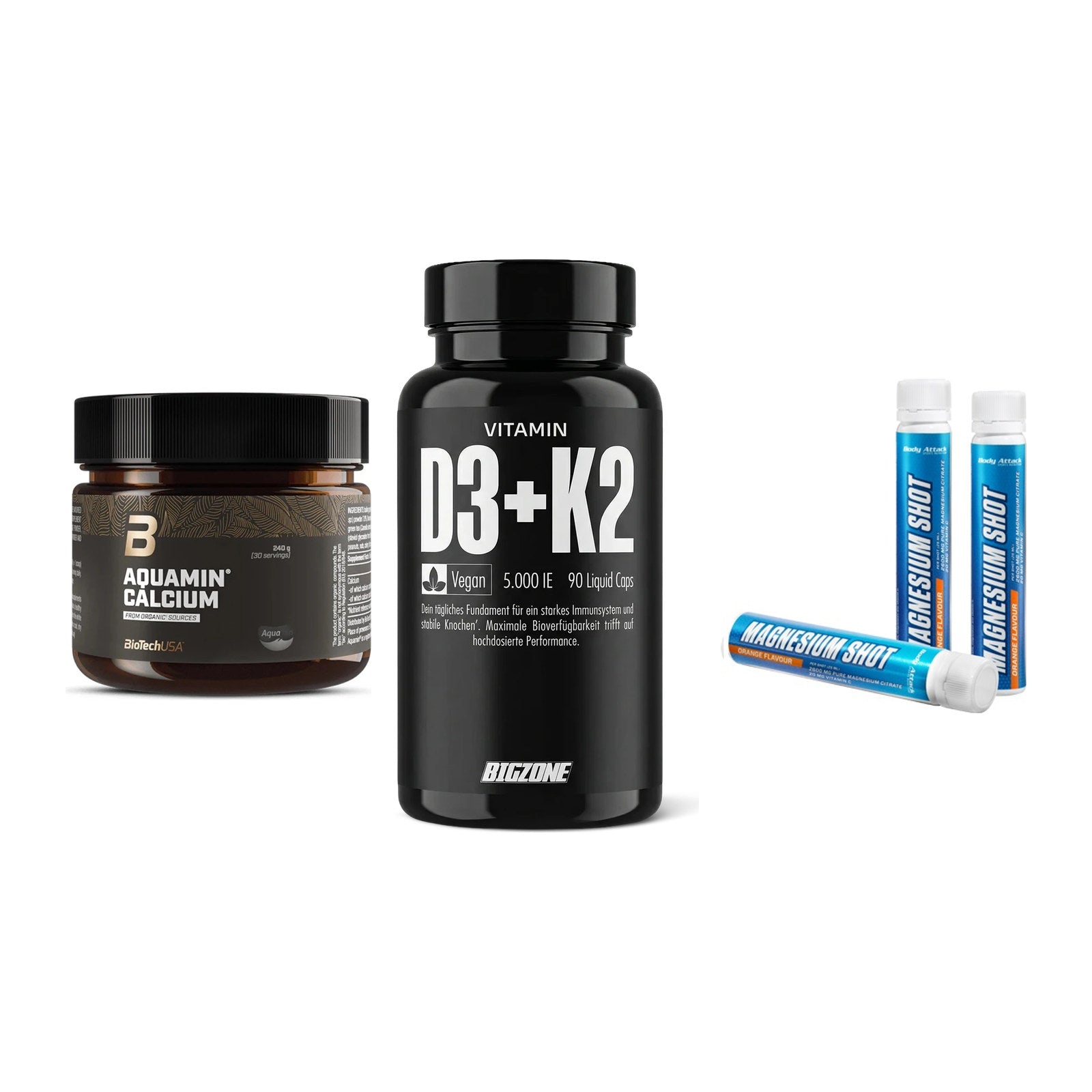 Calcium, Vitamin D & Magnesium: BioTech Aquamin Calcium + 2 weitere – alle enthaltenen Artikel