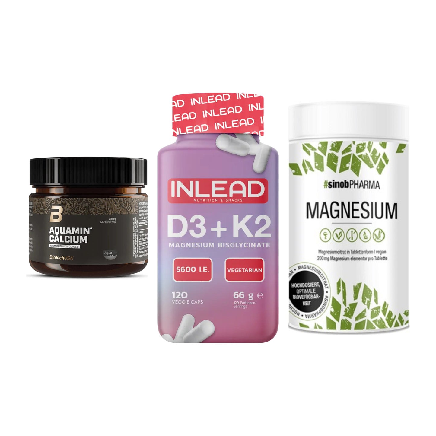 Calcium, Vitamin D & Magnesium: BioTech Aquamin Calcium + 2 weitere – alle enthaltenen Artikel