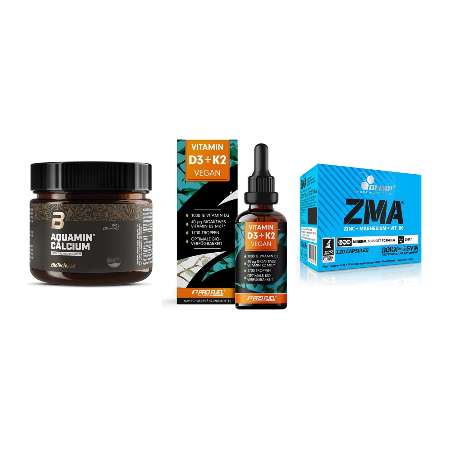 Calcium, Vitamin D & Magnesium: BioTech Aquamin Calcium + 2 weitere – alle enthaltenen Artikel