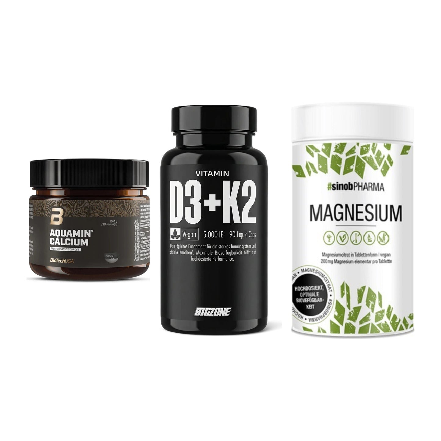 Calcium, Vitamin D & Magnesium: BioTech Aquamin Calcium + 2 weitere – alle enthaltenen Artikel