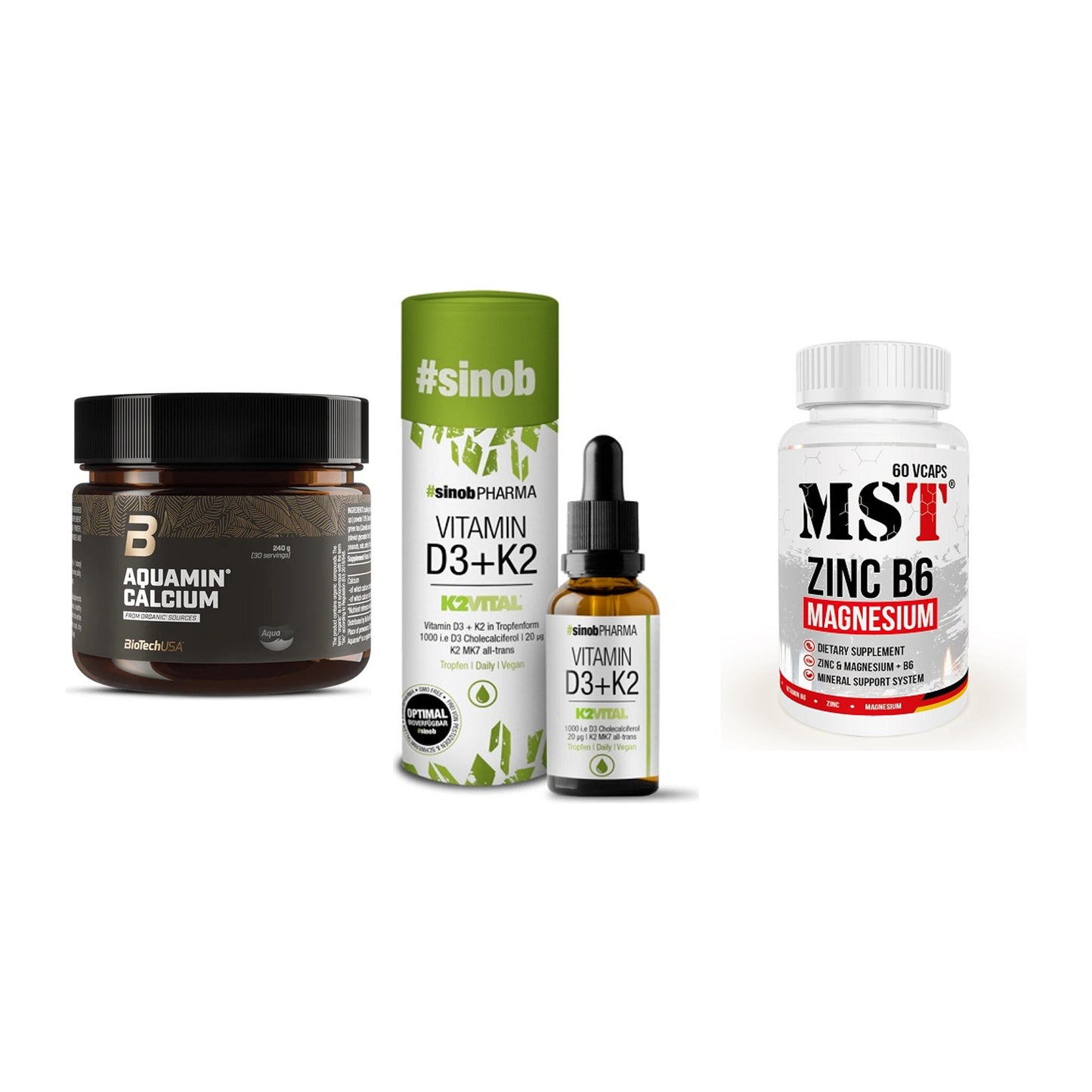 Calcium, Vitamin D & Magnesium: BioTech Aquamin Calcium + 2 weitere – alle enthaltenen Artikel