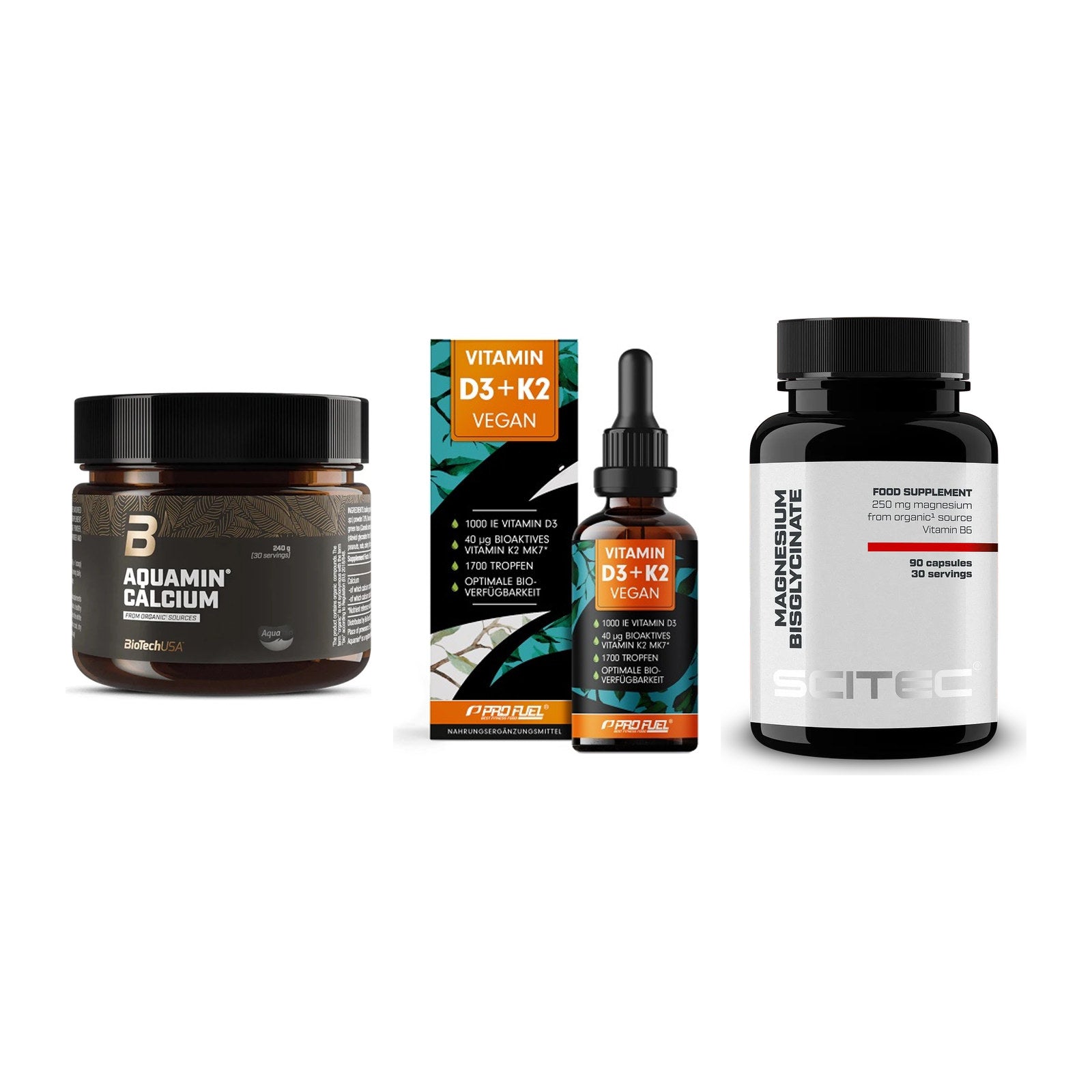 Calcium, Vitamin D & Magnesium: BioTech Aquamin Calcium + 2 weitere – alle enthaltenen Artikel