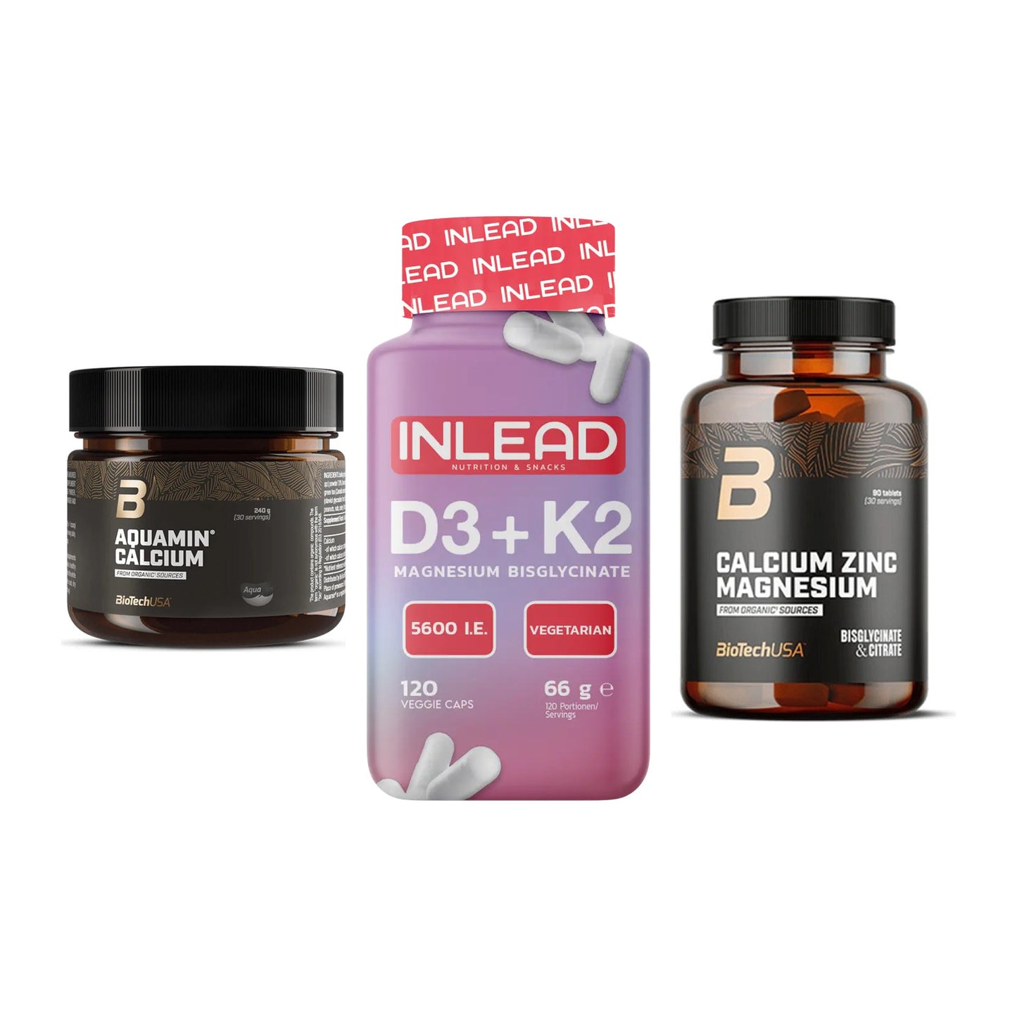 Calcium, Vitamin D & Magnesium: BioTech Aquamin Calcium + 2 weitere – alle enthaltenen Artikel