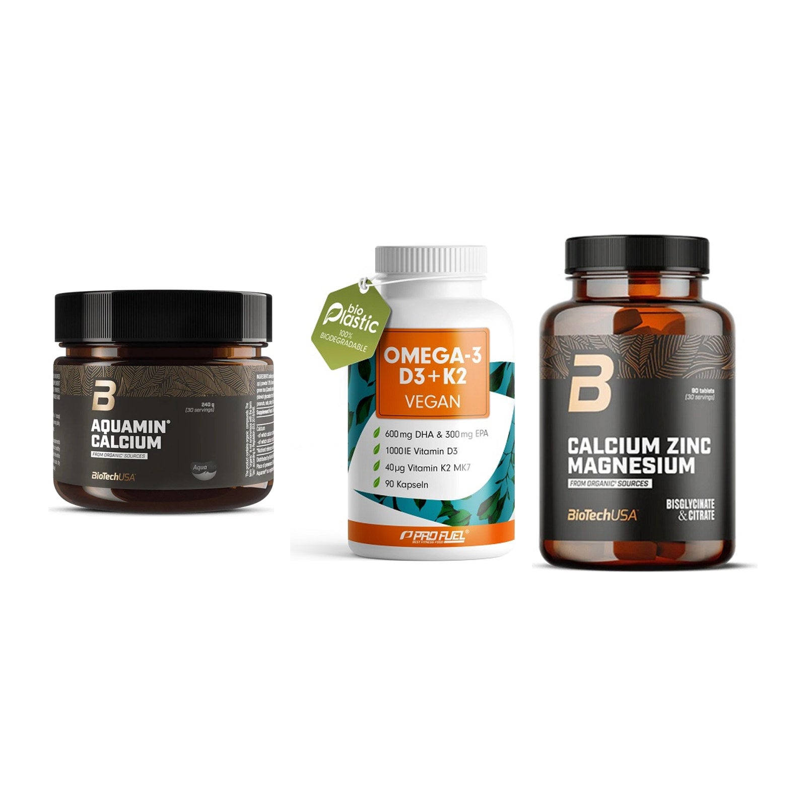 Calcium, Vitamin D & Magnesium: BioTech Aquamin Calcium + 2 weitere – alle enthaltenen Artikel