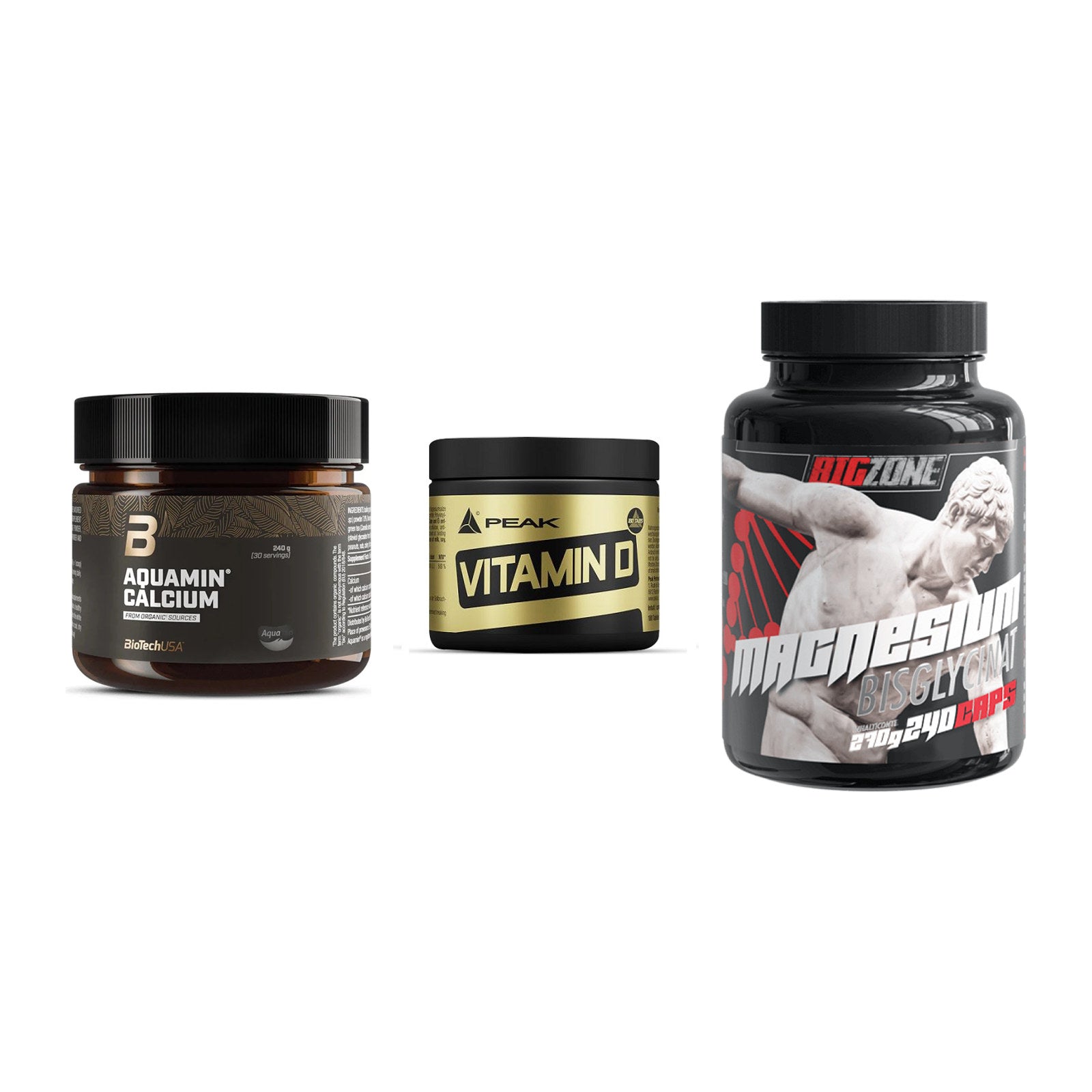 Calcium, Vitamin D & Magnesium: BioTech Aquamin Calcium + 2 weitere – alle enthaltenen Artikel
