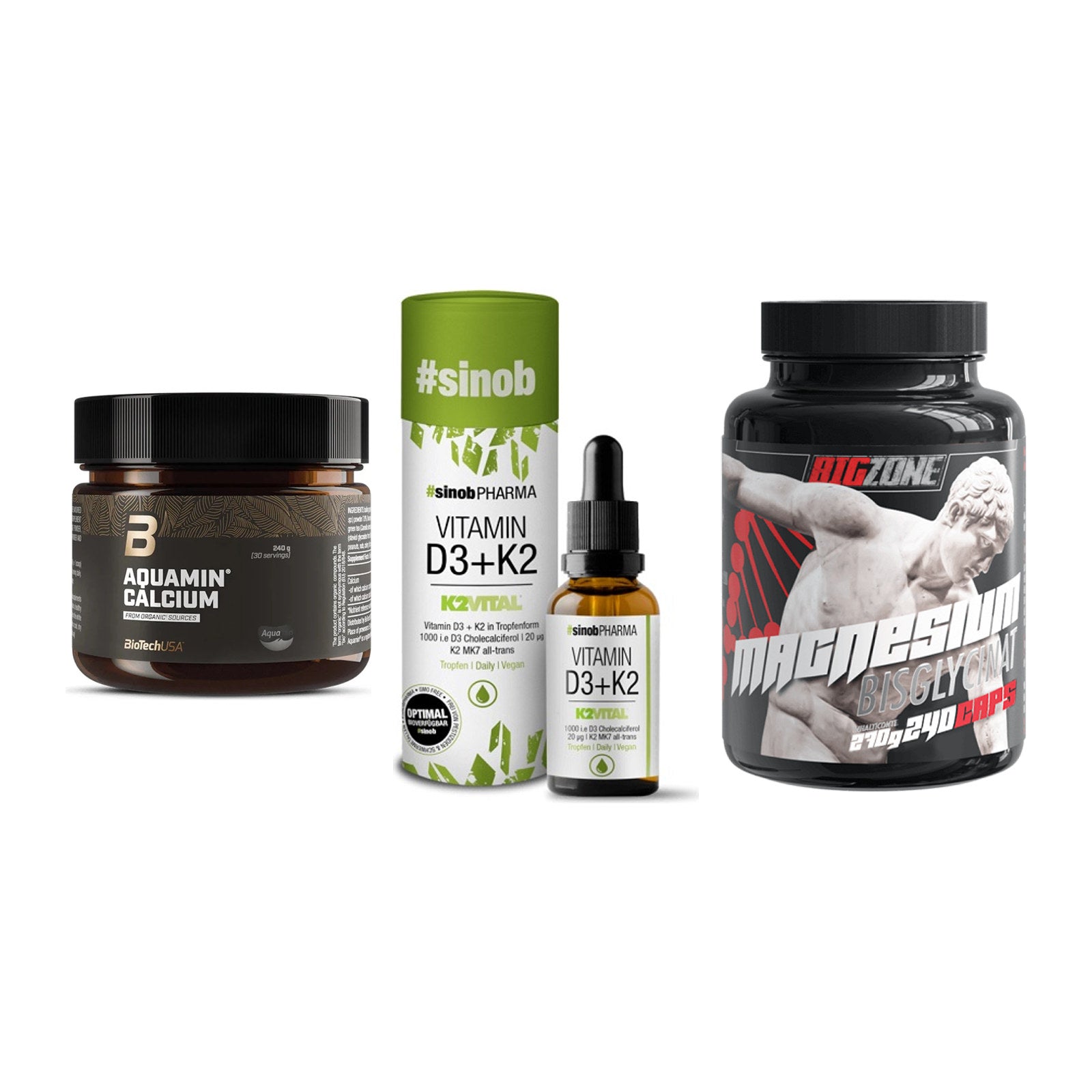 Calcium, Vitamin D & Magnesium: BioTech Aquamin Calcium + 2 weitere – alle enthaltenen Artikel