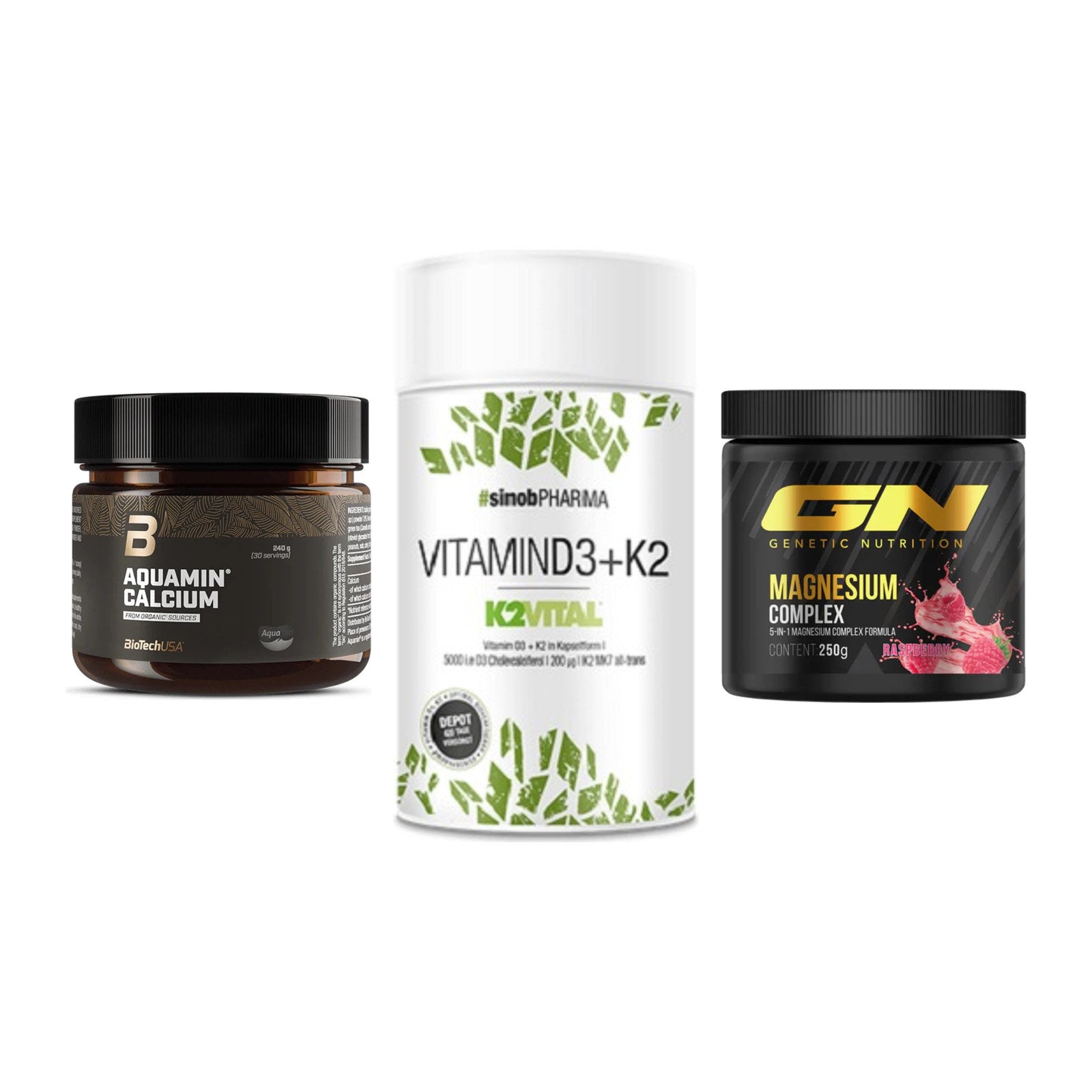 Calcium, Vitamin D & Magnesium: BioTech Aquamin Calcium + 2 weitere – alle enthaltenen Artikel