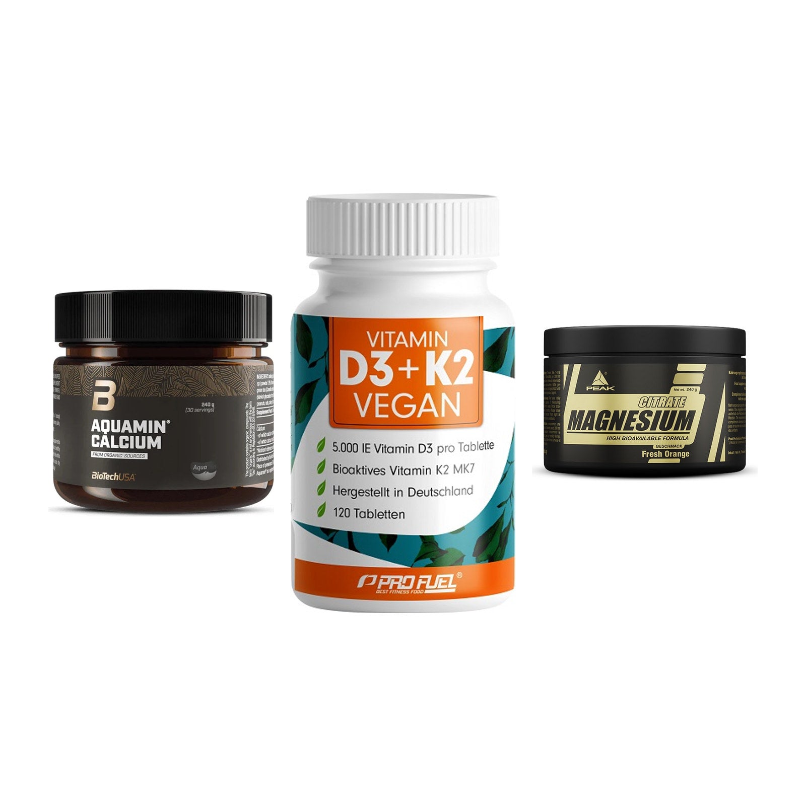 Calcium, Vitamin D & Magnesium: BioTech Aquamin Calcium + 2 weitere – alle enthaltenen Artikel