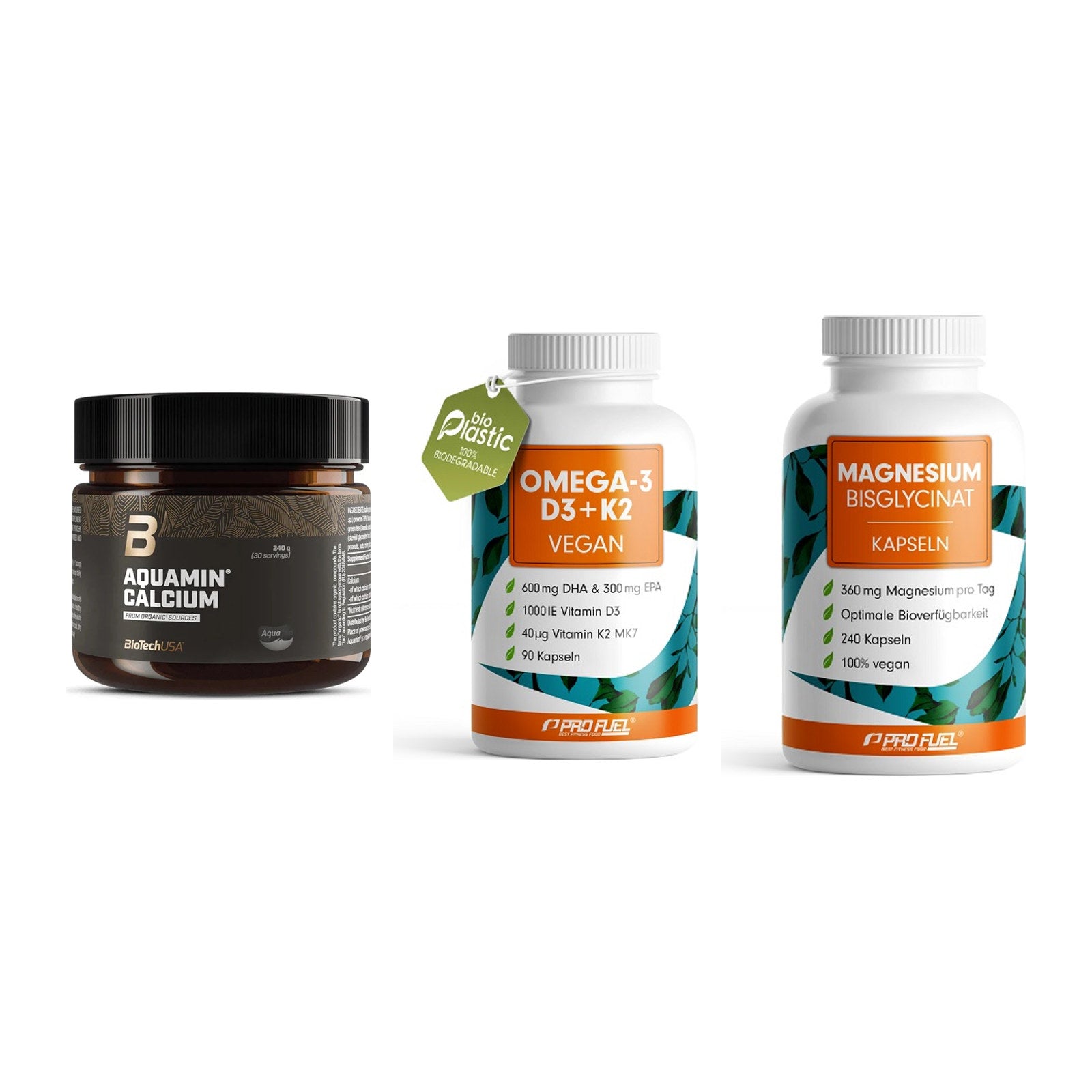 Calcium, Vitamin D & Magnesium: BioTech Aquamin Calcium + 2 weitere – alle enthaltenen Artikel