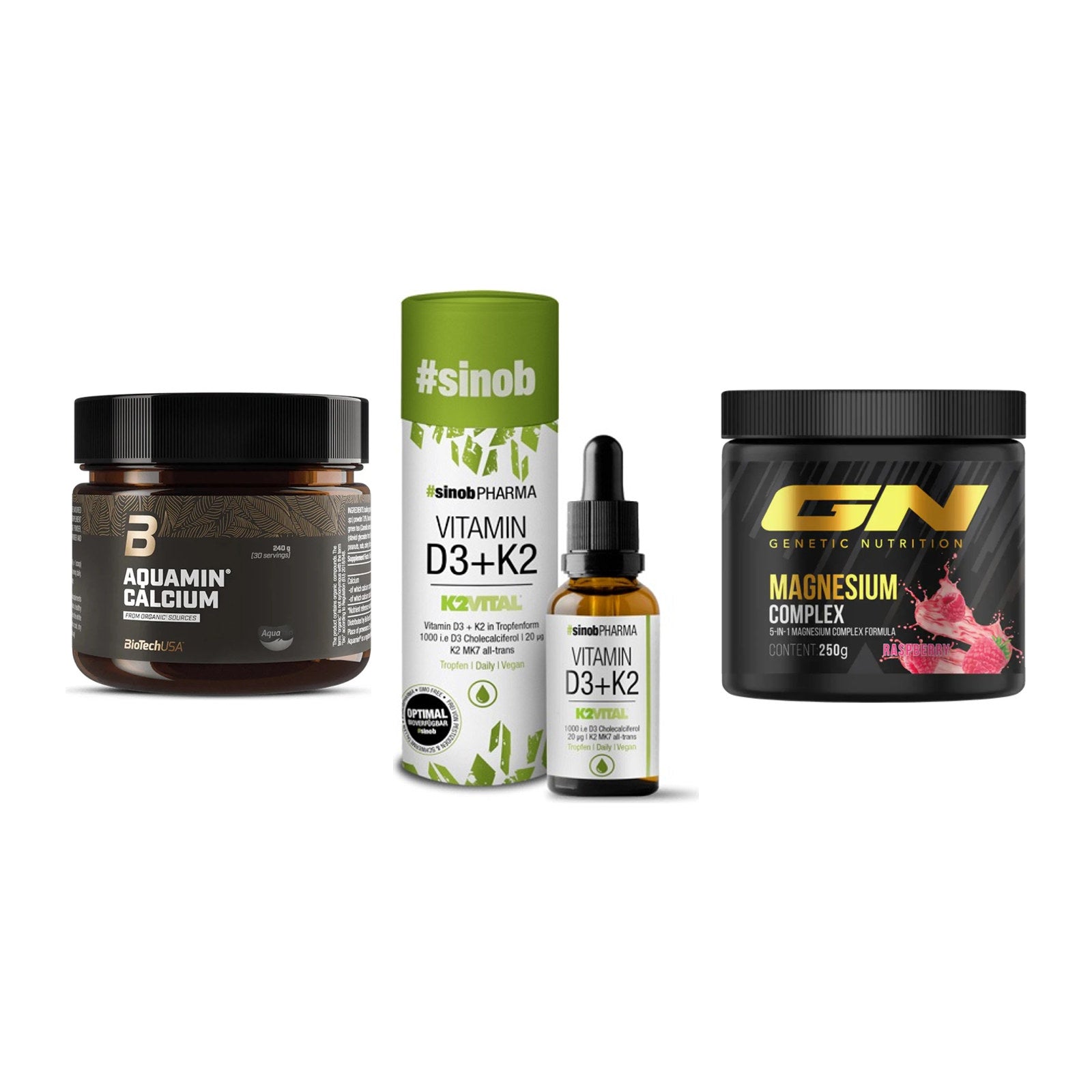 Calcium, Vitamin D & Magnesium: BioTech Aquamin Calcium + 2 weitere – alle enthaltenen Artikel