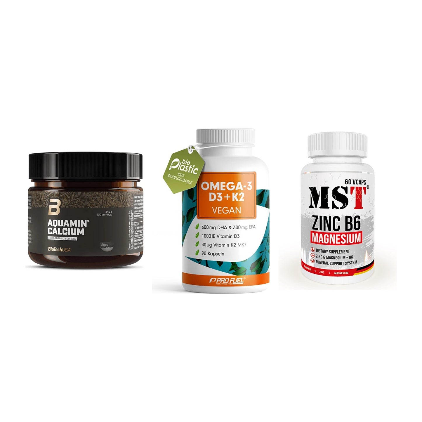 Calcium, Vitamin D & Magnesium: BioTech Aquamin Calcium + 2 weitere – alle enthaltenen Artikel