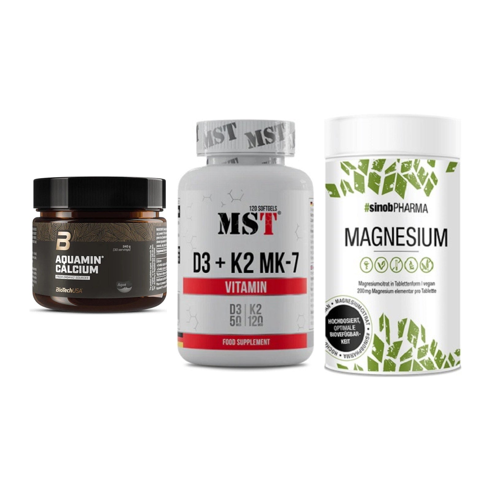 Calcium, Vitamin D & Magnesium: BioTech Aquamin Calcium + 2 weitere – alle enthaltenen Artikel