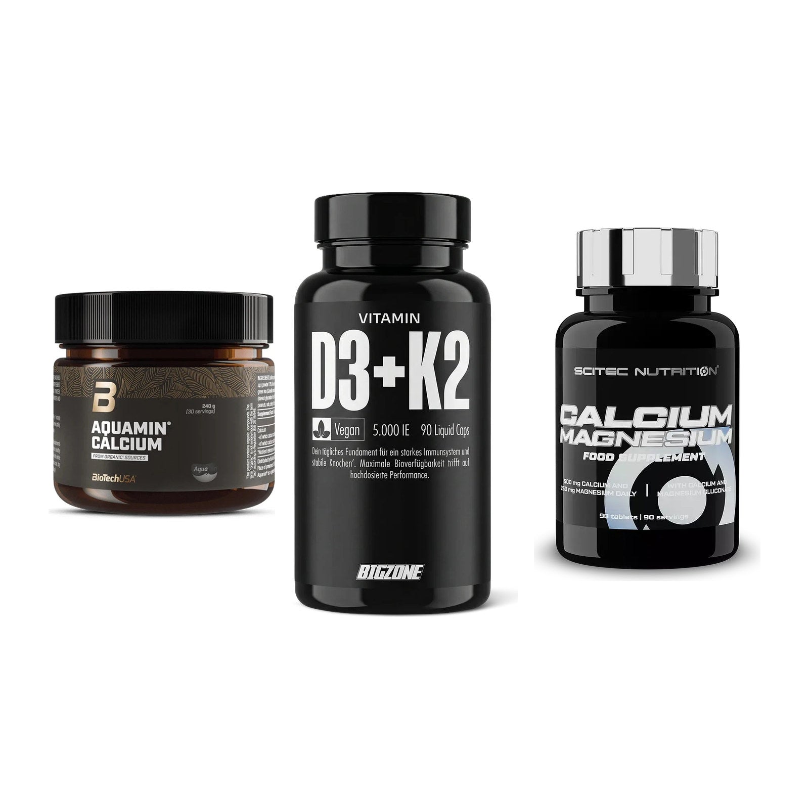 Calcium, Vitamin D & Magnesium: BioTech Aquamin Calcium + 2 weitere – alle enthaltenen Artikel