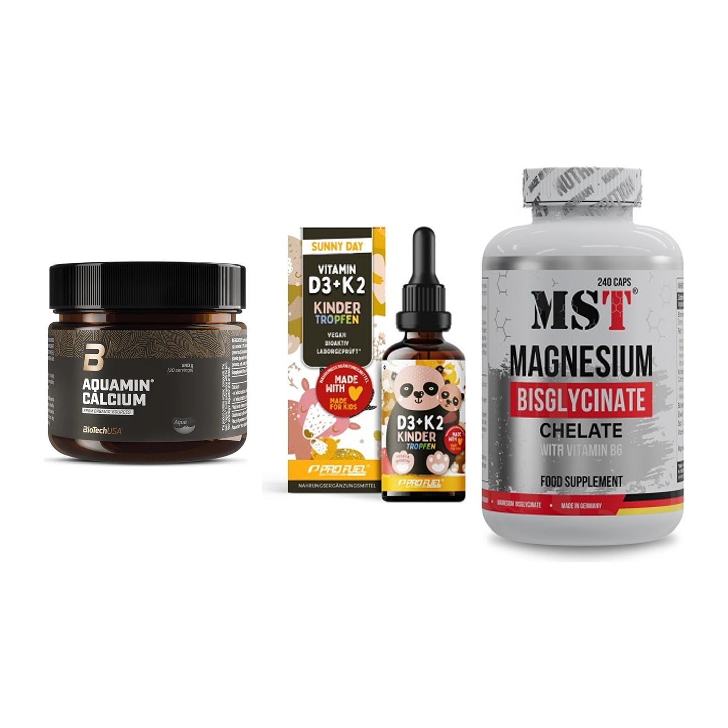 Calcium, Vitamin D & Magnesium: BioTech Aquamin Calcium + 2 weitere – alle enthaltenen Artikel