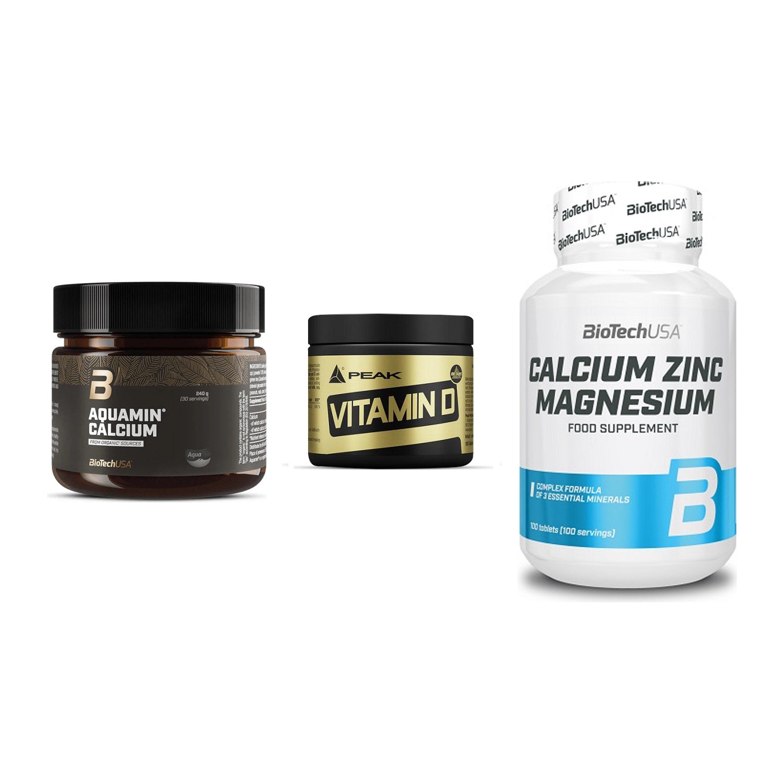 Calcium, Vitamin D & Magnesium: BioTech Aquamin Calcium + 2 weitere – alle enthaltenen Artikel
