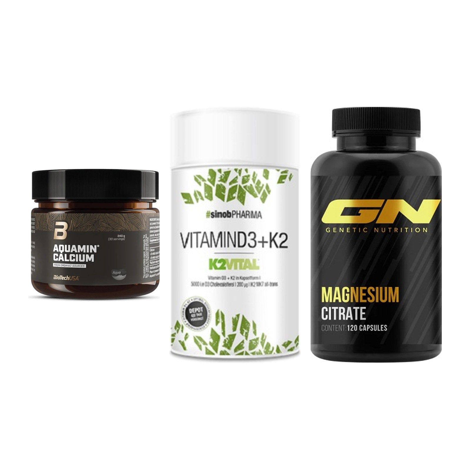 Calcium, Vitamin D & Magnesium: BioTech Aquamin Calcium + 2 weitere – alle enthaltenen Artikel