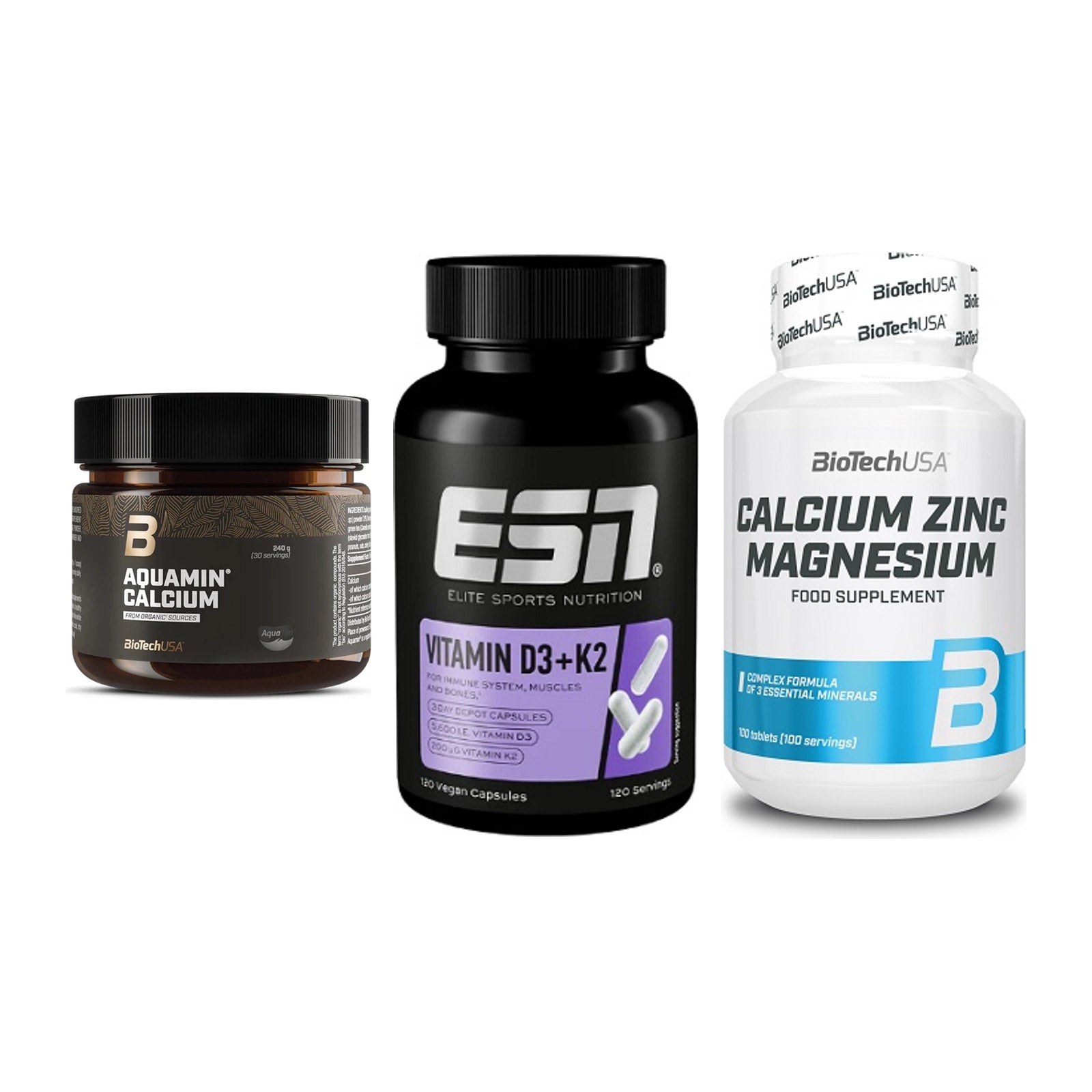 Calcium, Vitamin D & Magnesium: BioTech Aquamin Calcium + 2 weitere – alle enthaltenen Artikel