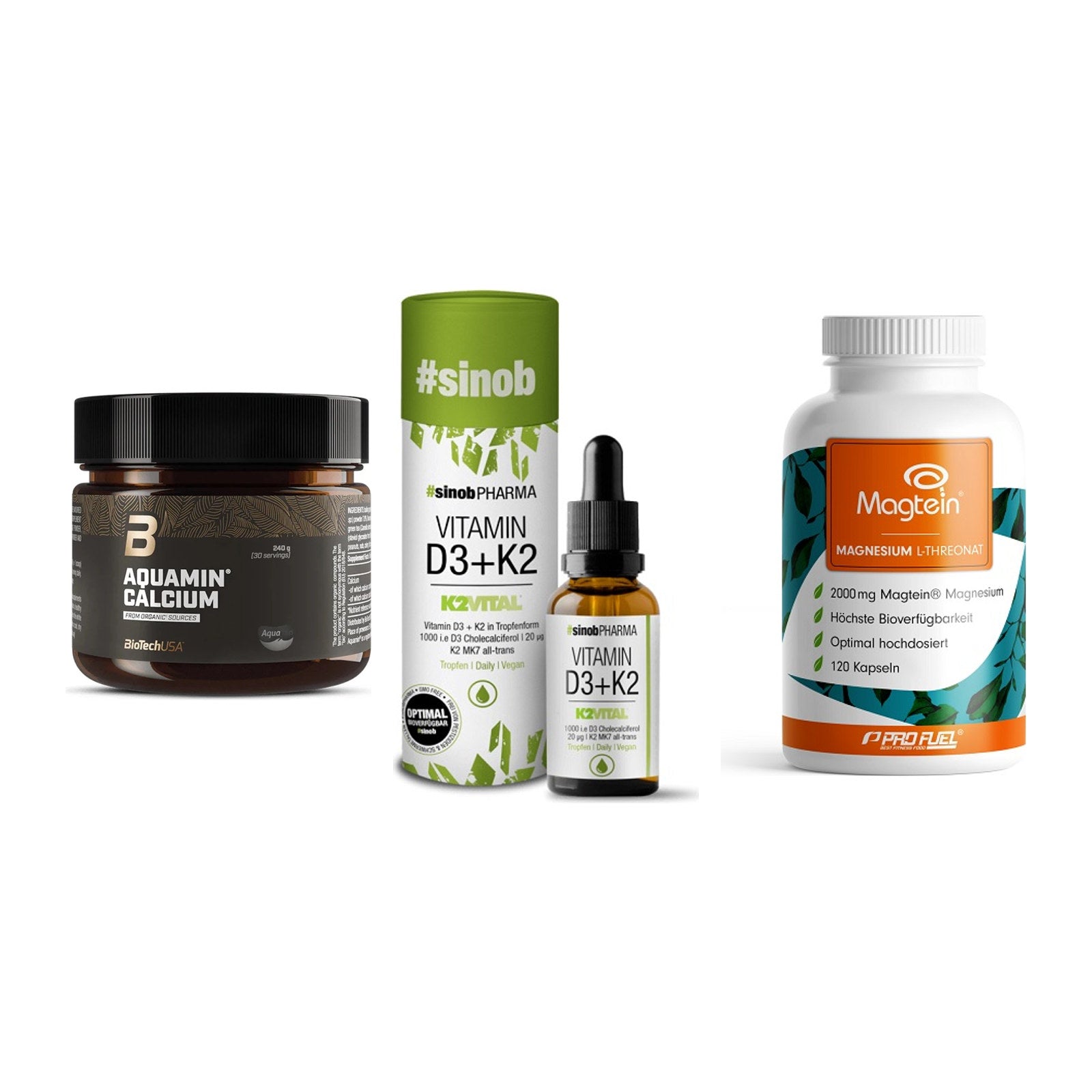 Calcium, Vitamin D & Magnesium: BioTech Aquamin Calcium + 2 weitere – alle enthaltenen Artikel