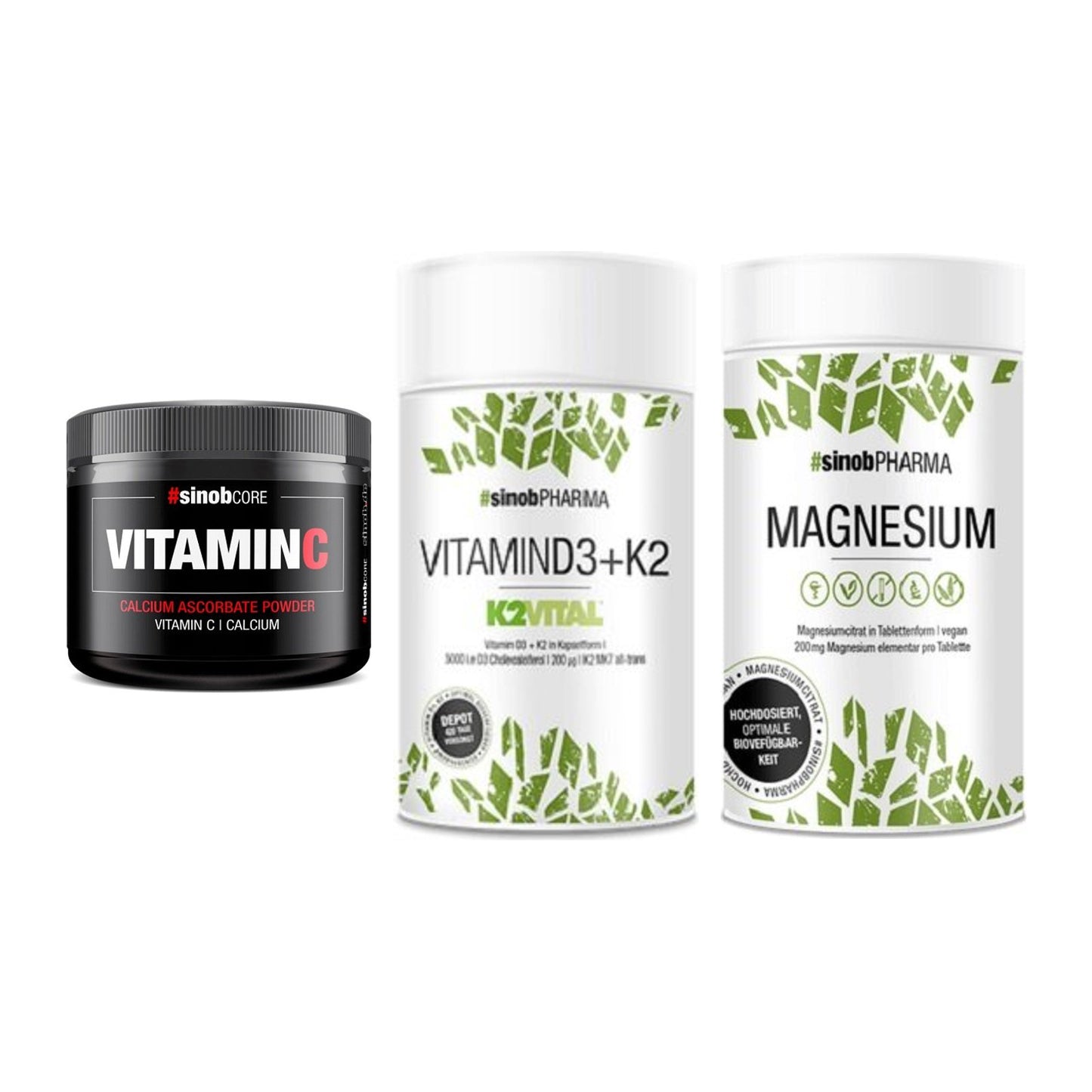 Sinob Calcium, Vitamin D & Magnesium: Vitamin C Calcium + 2 weitere – alle enthaltenen Artikel