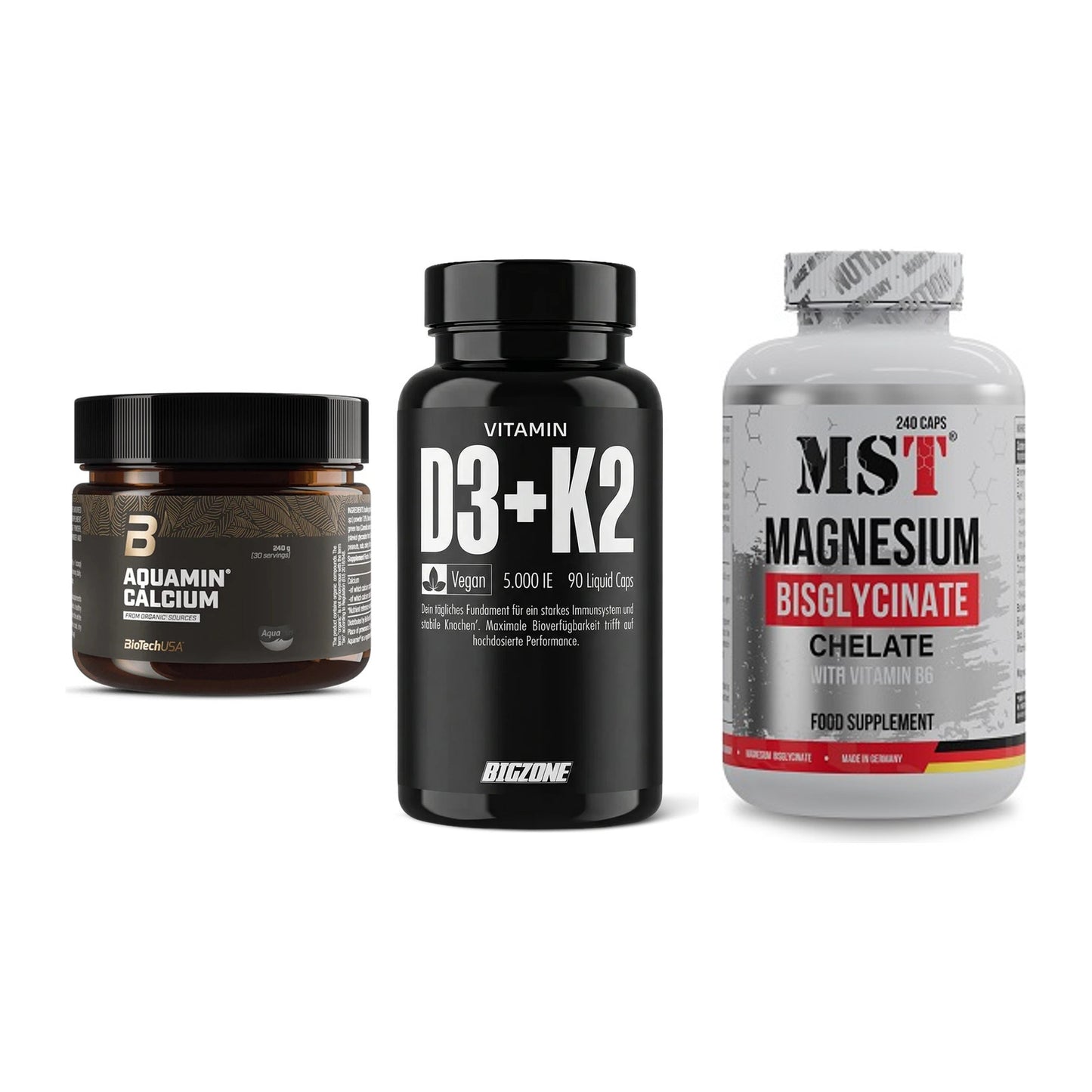 Calcium, Vitamin D & Magnesium: BioTech Aquamin Calcium + 2 weitere – alle enthaltenen Artikel