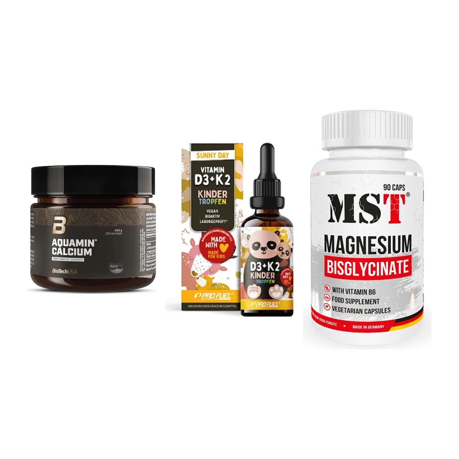 Calcium, Vitamin D & Magnesium: BioTech Aquamin Calcium + 2 weitere – alle enthaltenen Artikel