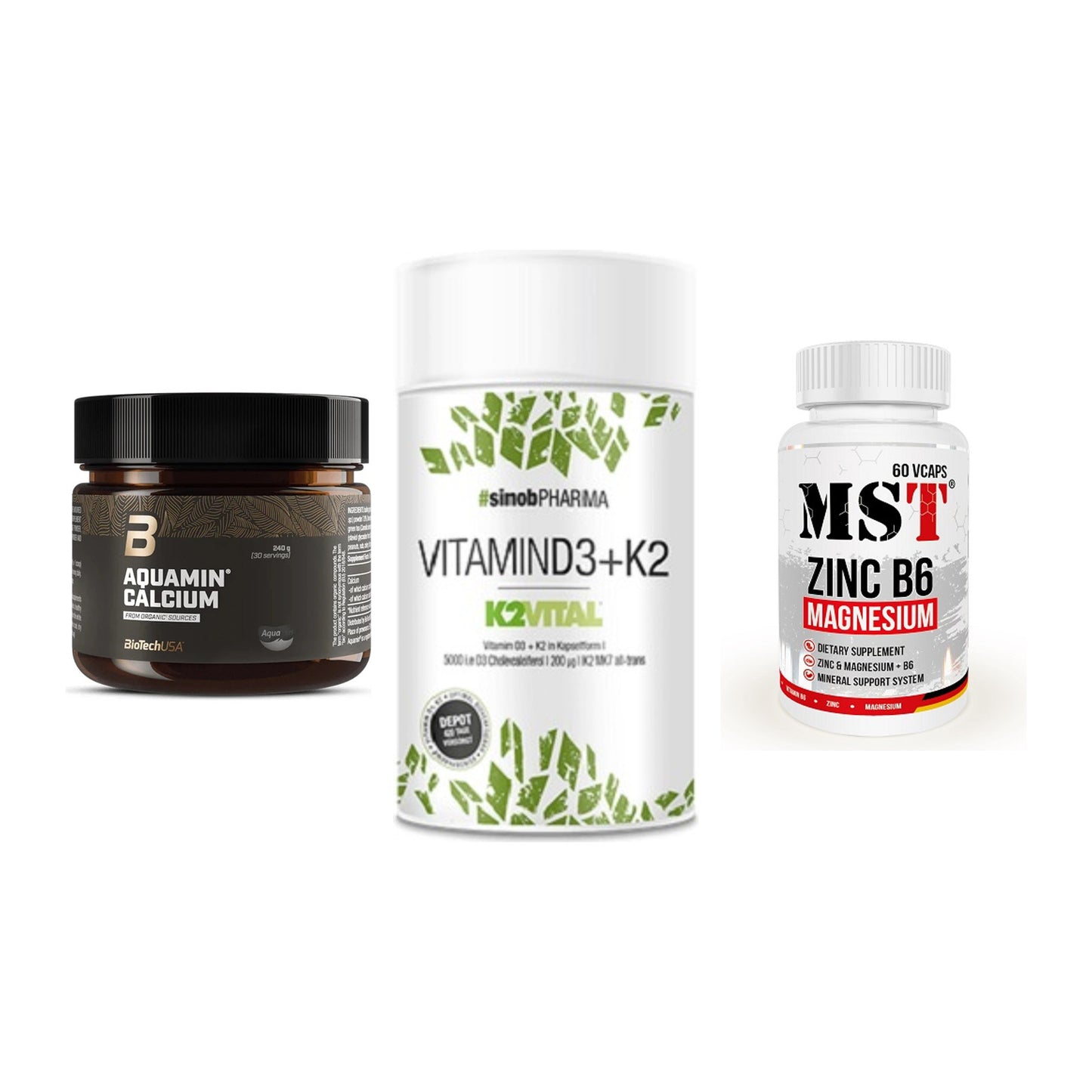 Calcium, Vitamin D & Magnesium: BioTech Aquamin Calcium + 2 weitere – alle enthaltenen Artikel