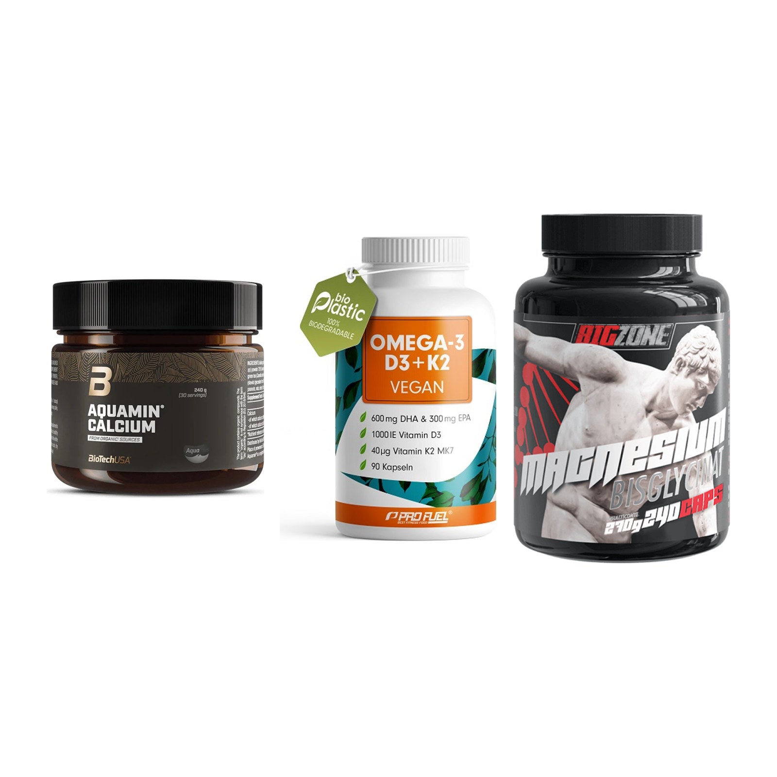 Calcium, Vitamin D & Magnesium: BioTech Aquamin Calcium + 2 weitere – alle enthaltenen Artikel