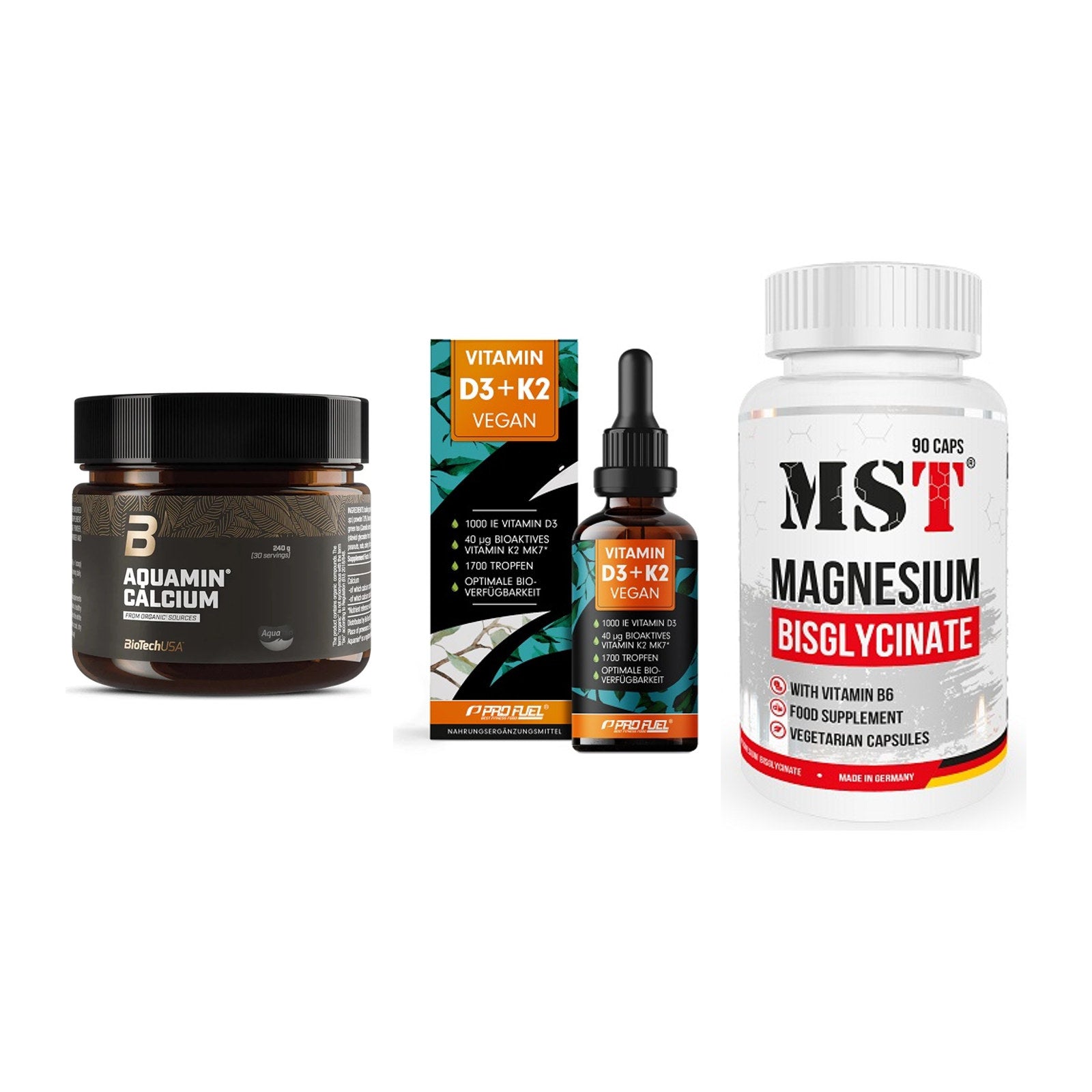 Calcium, Vitamin D & Magnesium: BioTech Aquamin Calcium + 2 weitere – alle enthaltenen Artikel