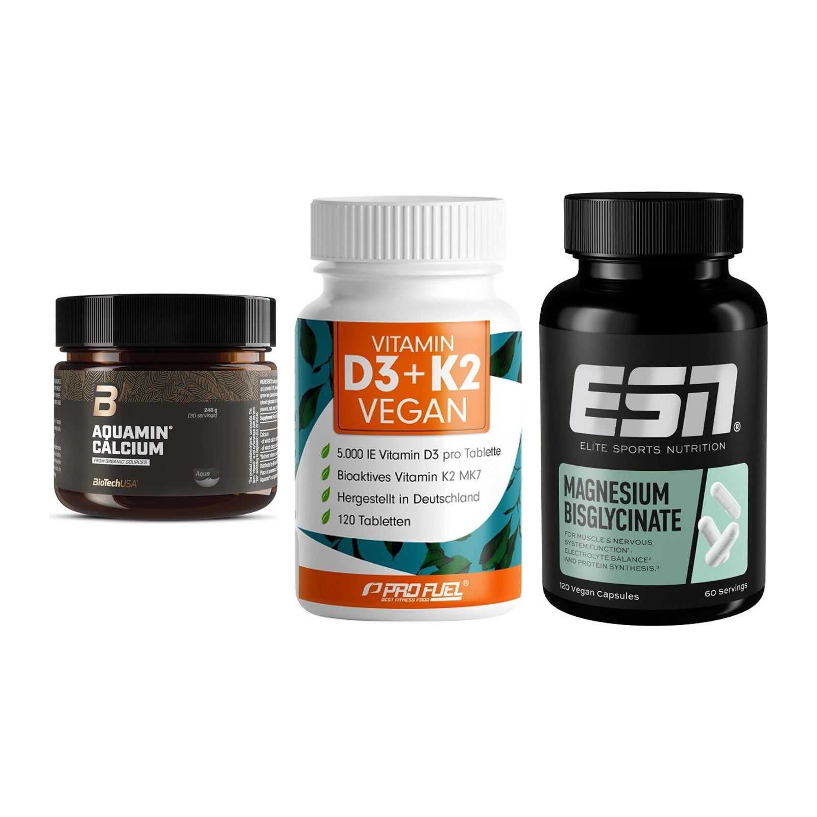 Calcium, Vitamin D & Magnesium: BioTech Aquamin Calcium + 2 weitere – alle enthaltenen Artikel