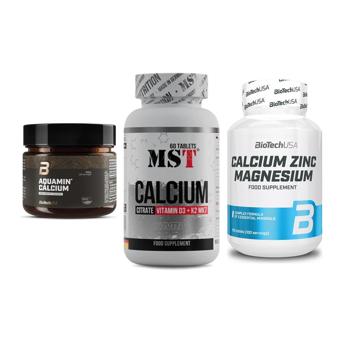 Calcium, Vitamin D & Magnesium: BioTech Aquamin Calcium + 2 weitere – alle enthaltenen Artikel
