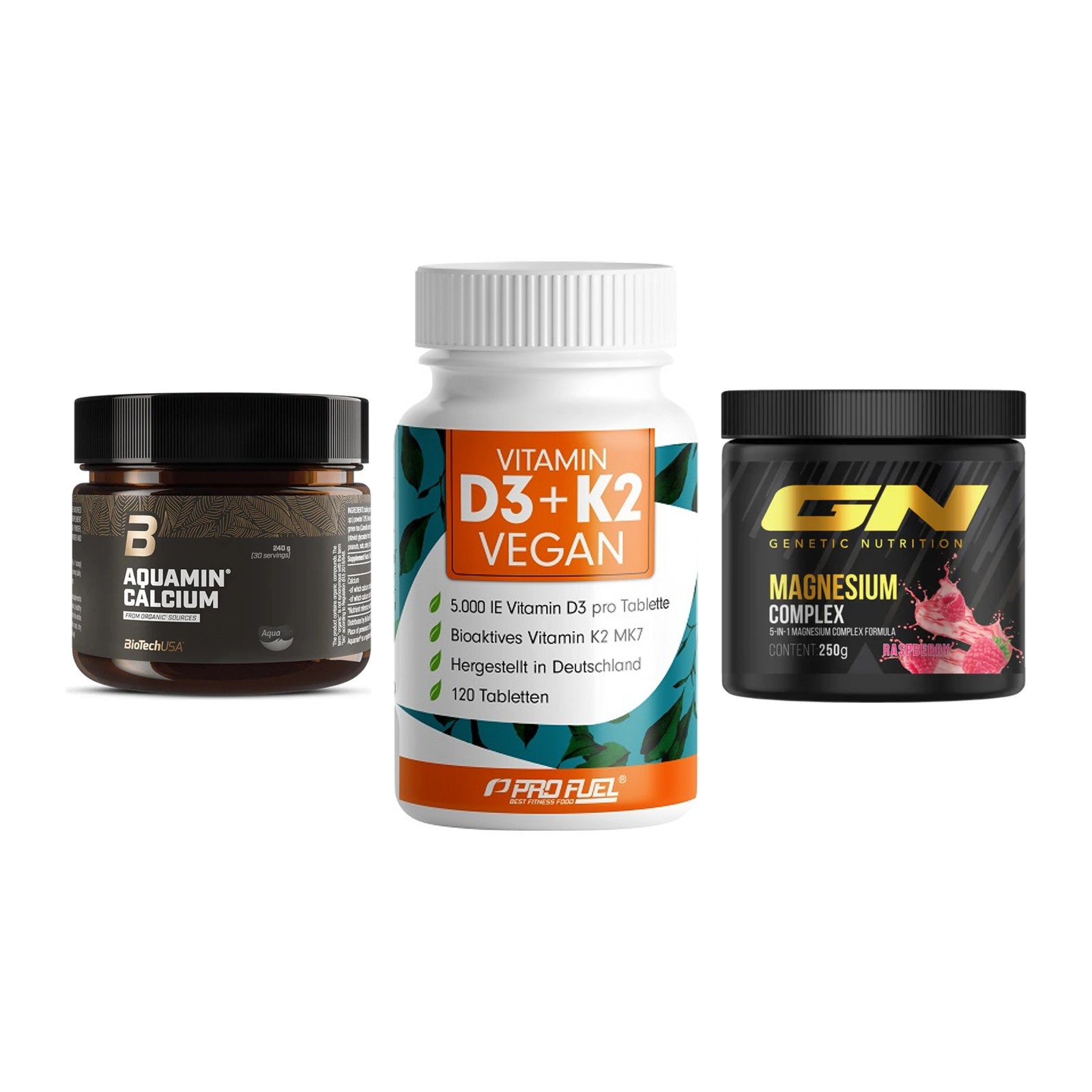 Calcium, Vitamin D & Magnesium: BioTech Aquamin Calcium + 2 weitere – alle enthaltenen Artikel