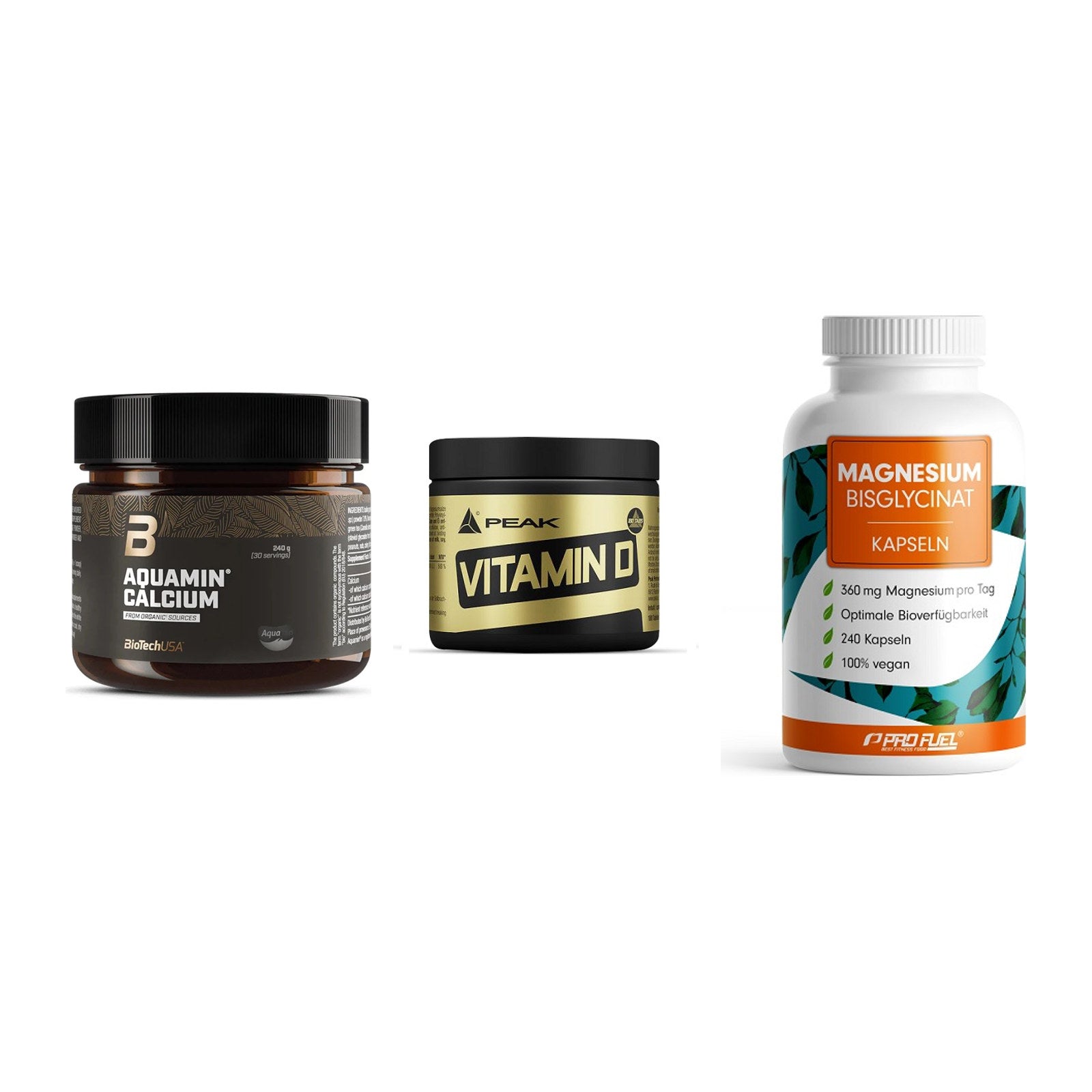 Calcium, Vitamin D & Magnesium: BioTech Aquamin Calcium + 2 weitere – alle enthaltenen Artikel