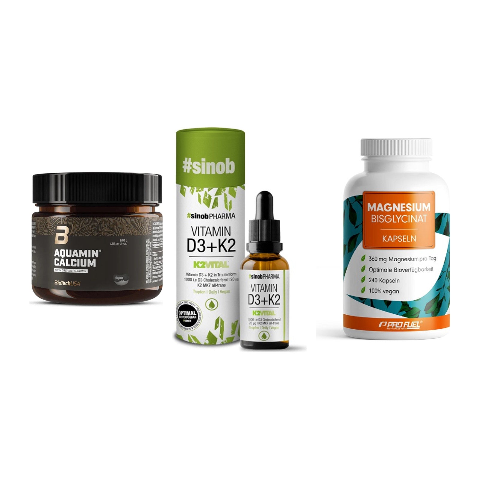Calcium, Vitamin D & Magnesium: BioTech Aquamin Calcium + 2 weitere – alle enthaltenen Artikel