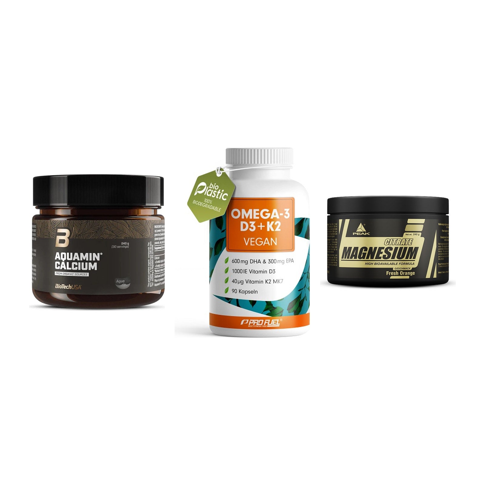 Calcium, Vitamin D & Magnesium: BioTech Aquamin Calcium + 2 weitere – alle enthaltenen Artikel