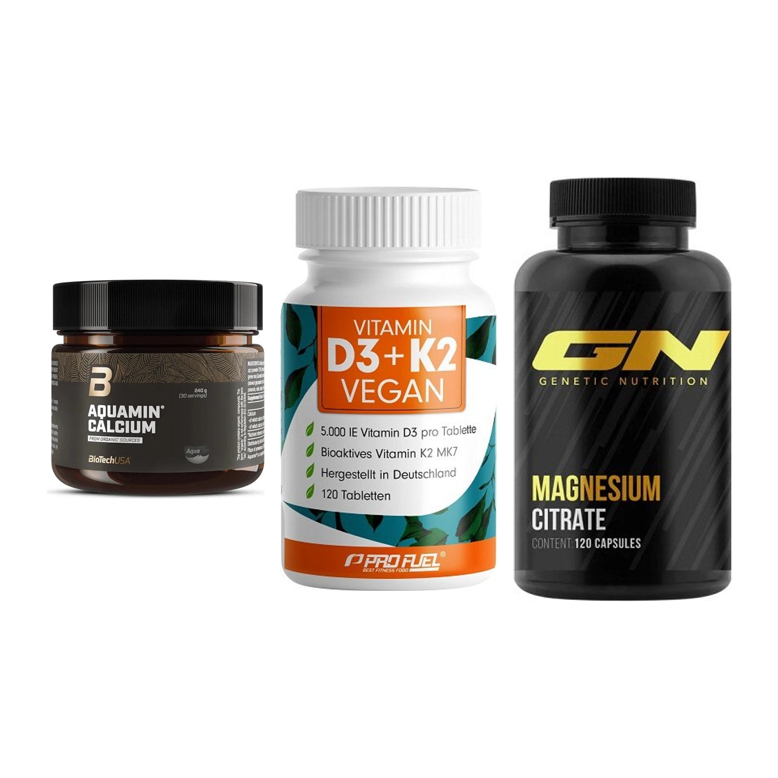 Calcium, Vitamin D & Magnesium: BioTech Aquamin Calcium + 2 weitere – alle enthaltenen Artikel