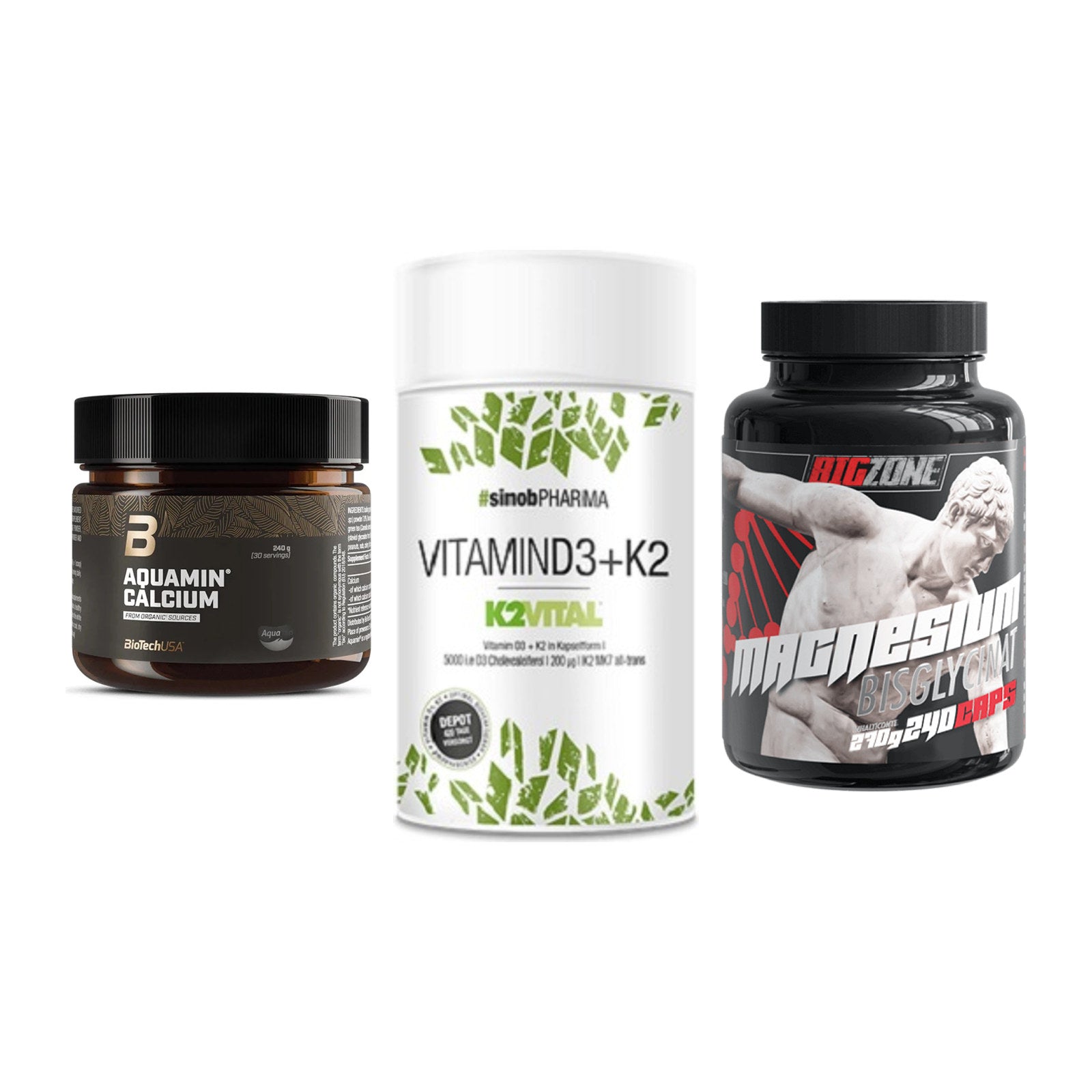 Calcium, Vitamin D & Magnesium: BioTech Aquamin Calcium + 2 weitere – alle enthaltenen Artikel