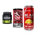 Kraft-Stack: BioTech Creatine + BAD ASS Pump 350g + Activlab BCAA – alle enthaltenen Artikel