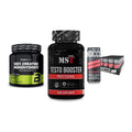 Kraft-Stack: BioTech Creatine + MST Testo Booster + Nocco BCAA Drink – alle enthaltenen Artikel