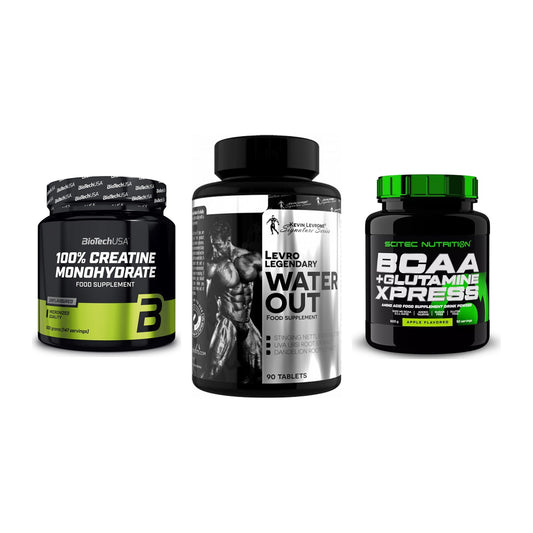 Kraft-Stack: BioTech Creatine + Kevin Levrone + Scitec BCAA – alle enthaltenen Artikel