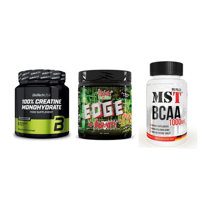 Kraft-Stack: BioTech Creatine + Psycho Pharma + MST BCAA 1000 (90 – alle enthaltenen Artikel