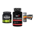 Kraft-Stack: BioTech Creatine + MST Testo Booster + Nocco BCAA Drink – alle enthaltenen Artikel