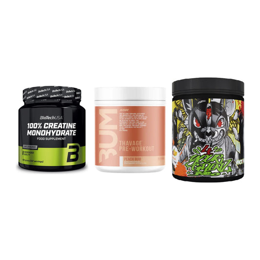 Kraft-Stack: BioTech Creatine + RAW Nutrition + BPS-Pharma EAA´s – alle enthaltenen Artikel